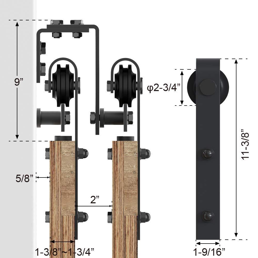 Lazio Sliding Standard Double Barn Door Hardware Kit