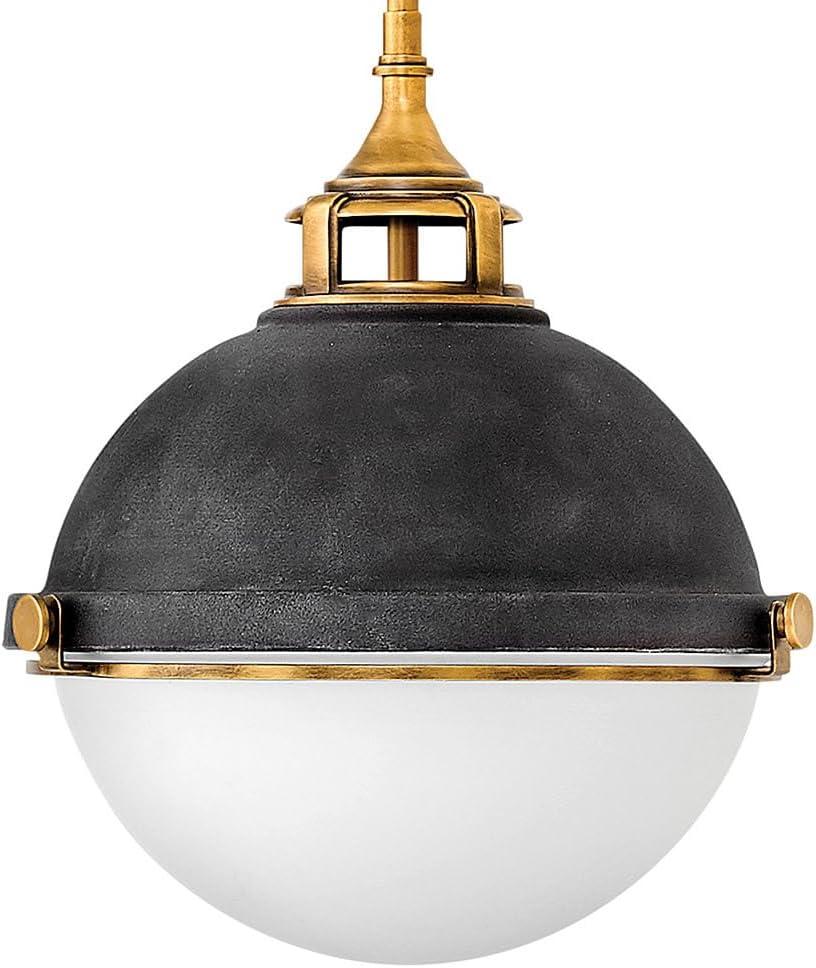 2 Light Small Pendant In Traditional-Industrial Style 13.5 Inches Wide By 14.5 Inches High-Aged Zinc Finish Hinkley Lighting 4834Dz