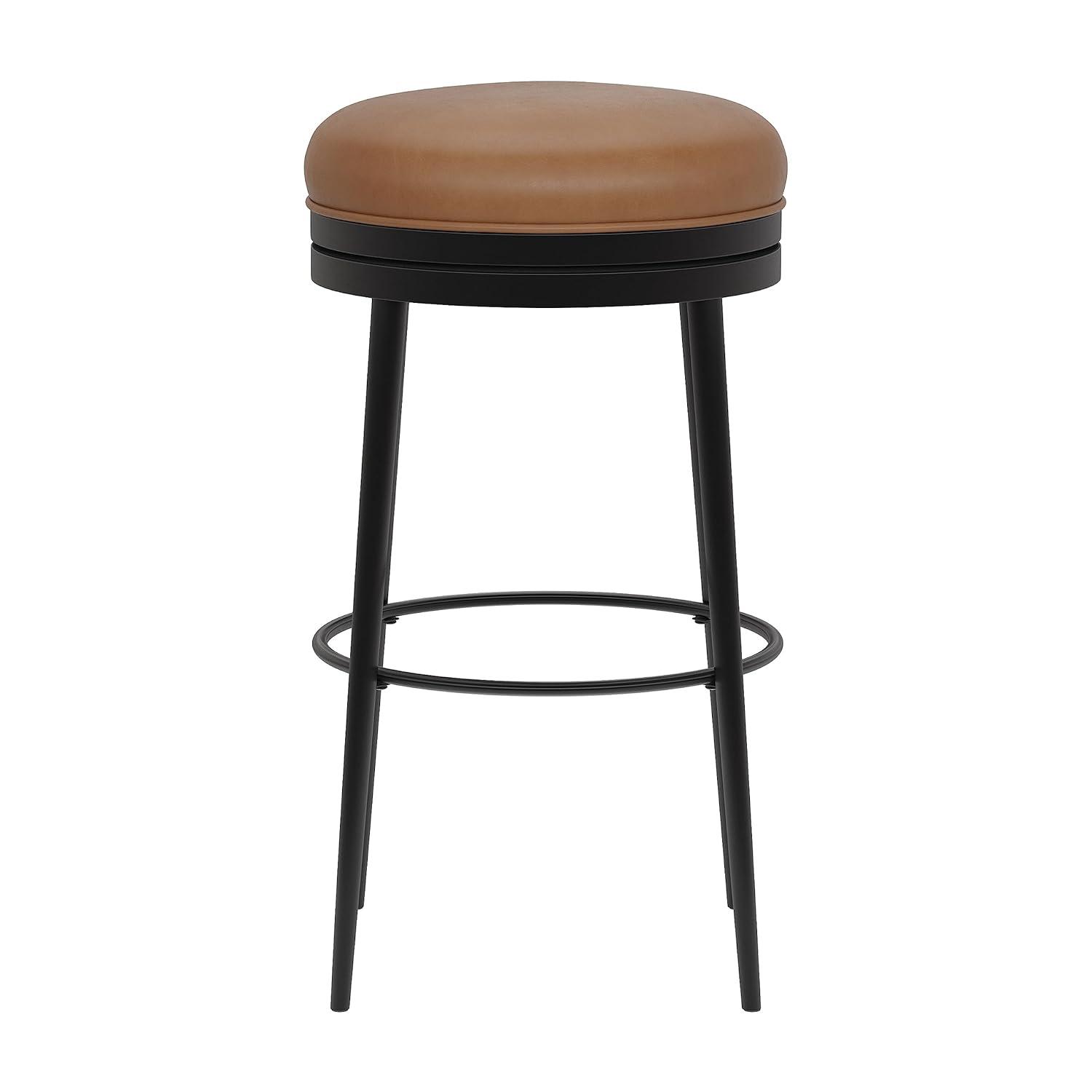 Hillsdale Aubrie Metal Counter Height Swivel Stool, Matte Black