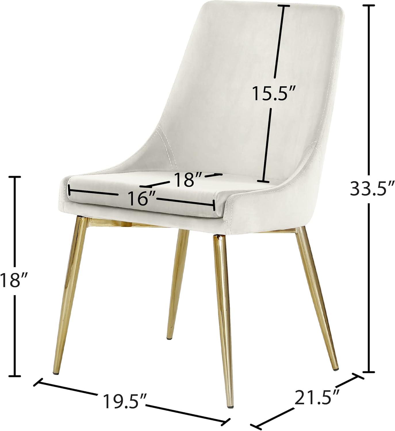 Meridian Furniture Karina Cream Velvet Dining Chair (Set of 2)