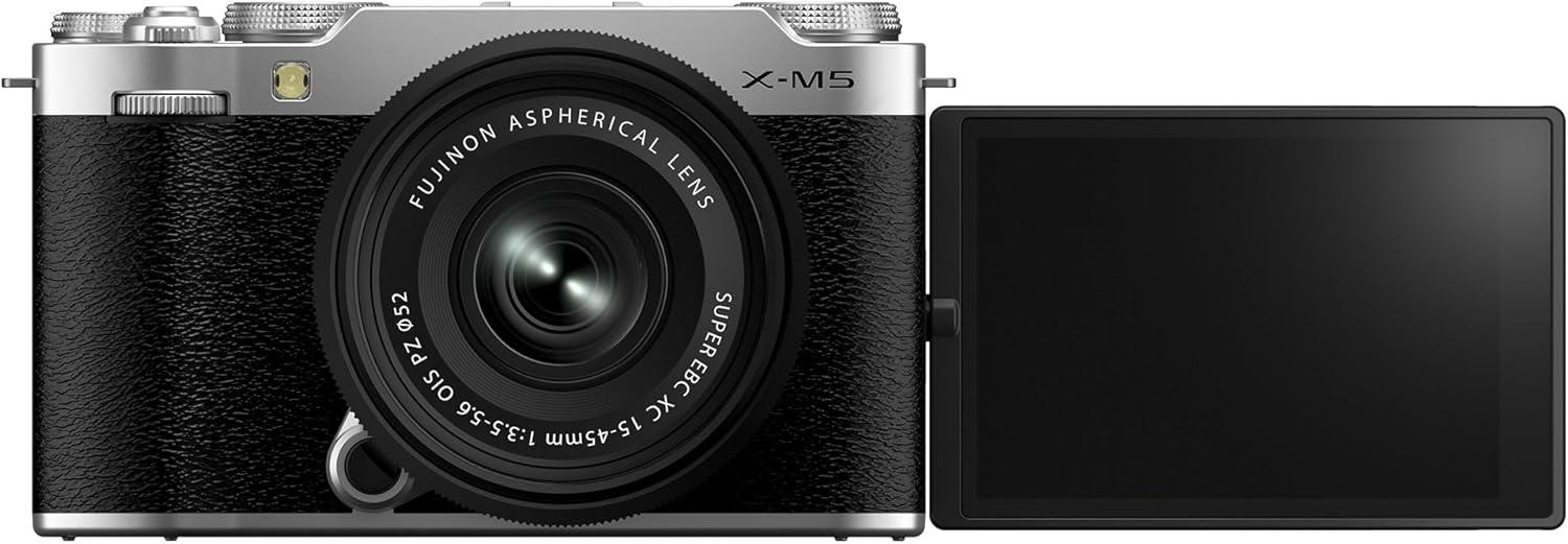 Fujifilm X-M5 Mirrorless Camera Body with XC 15-45mm F3.5-5.6 OIS PZ Lens (Silver)
