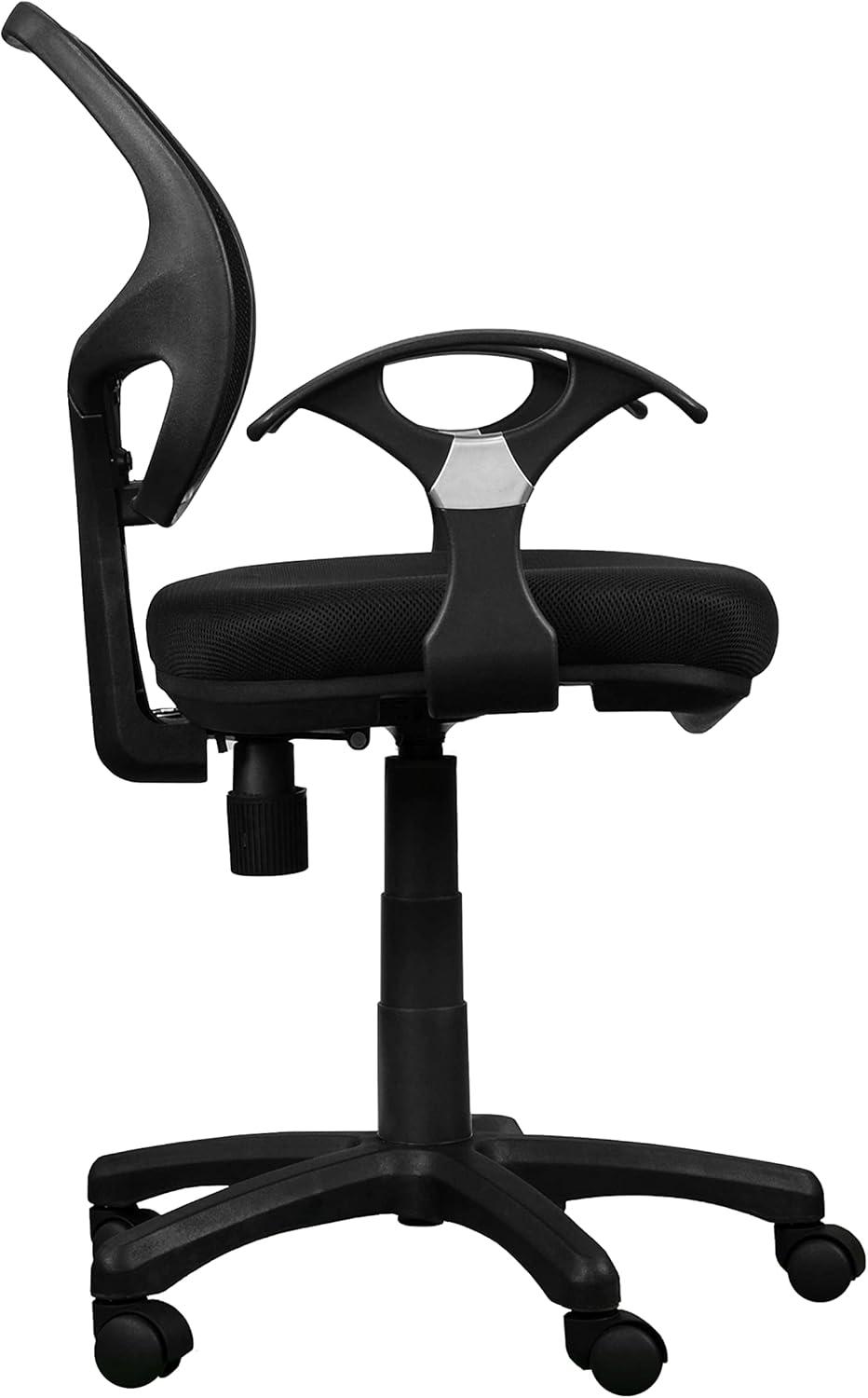 Sleek Black Mesh & Fabric Adjustable Task Chair with Swivel Base