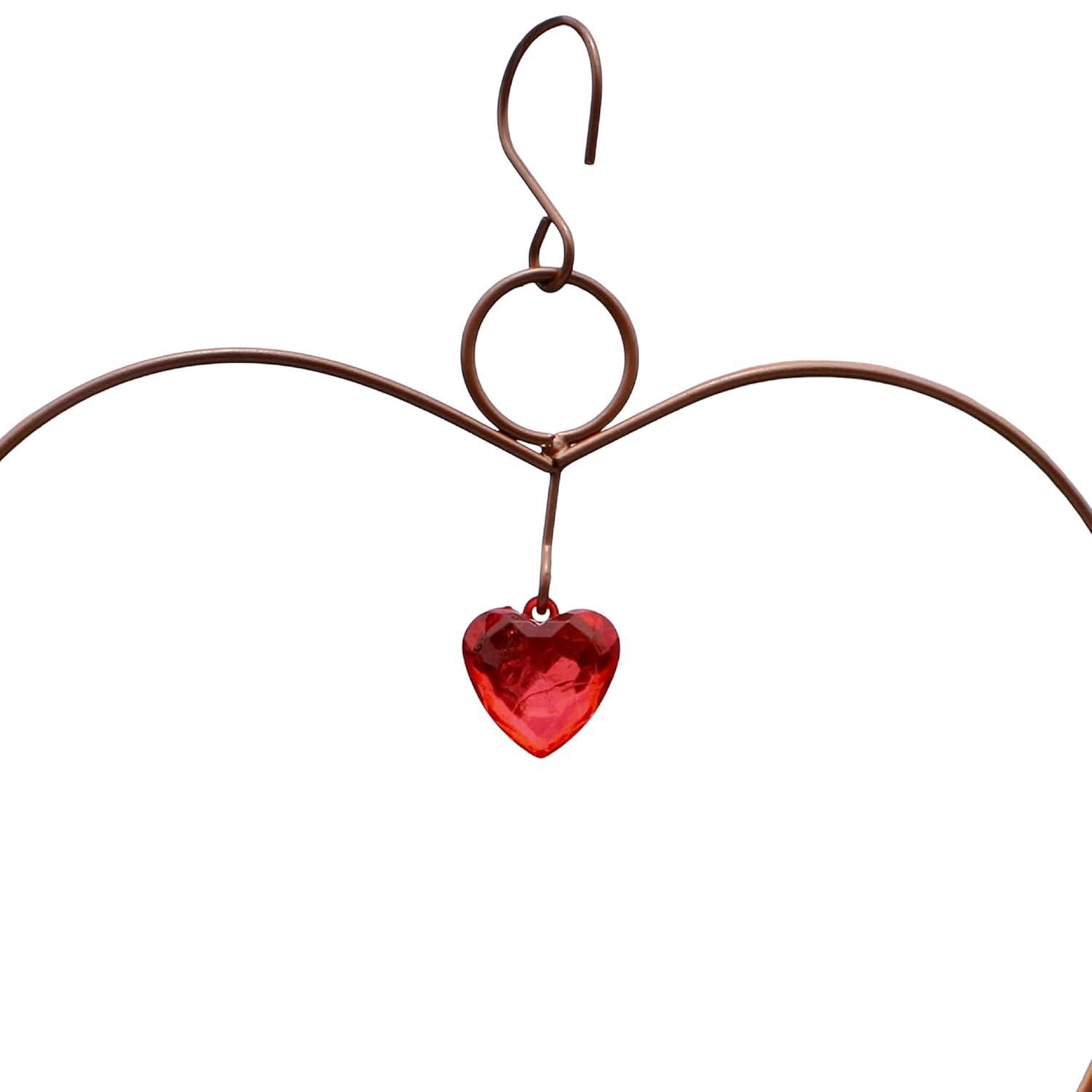 Songbird Essentials Hummingbird Swing for Hummingbird Feeder Copper Heart Metal