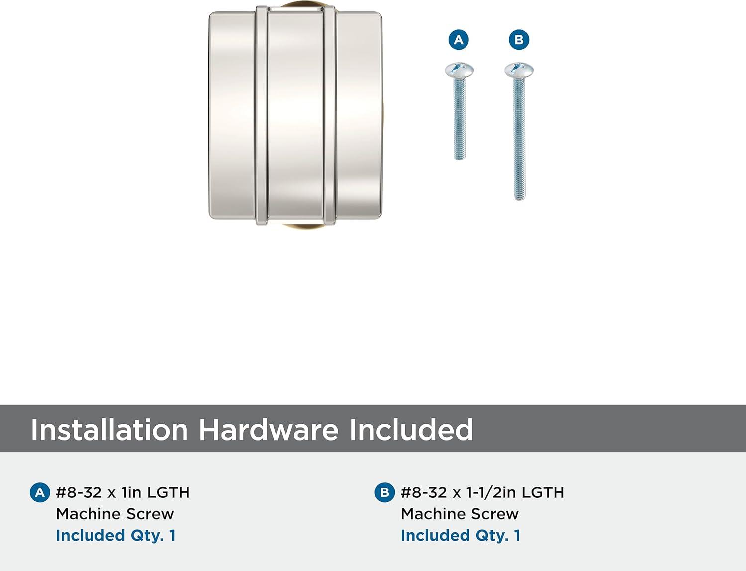 Amerock Davenport 1-1/2 inch (38mm) Length Polished Nickel Cabinet Knob