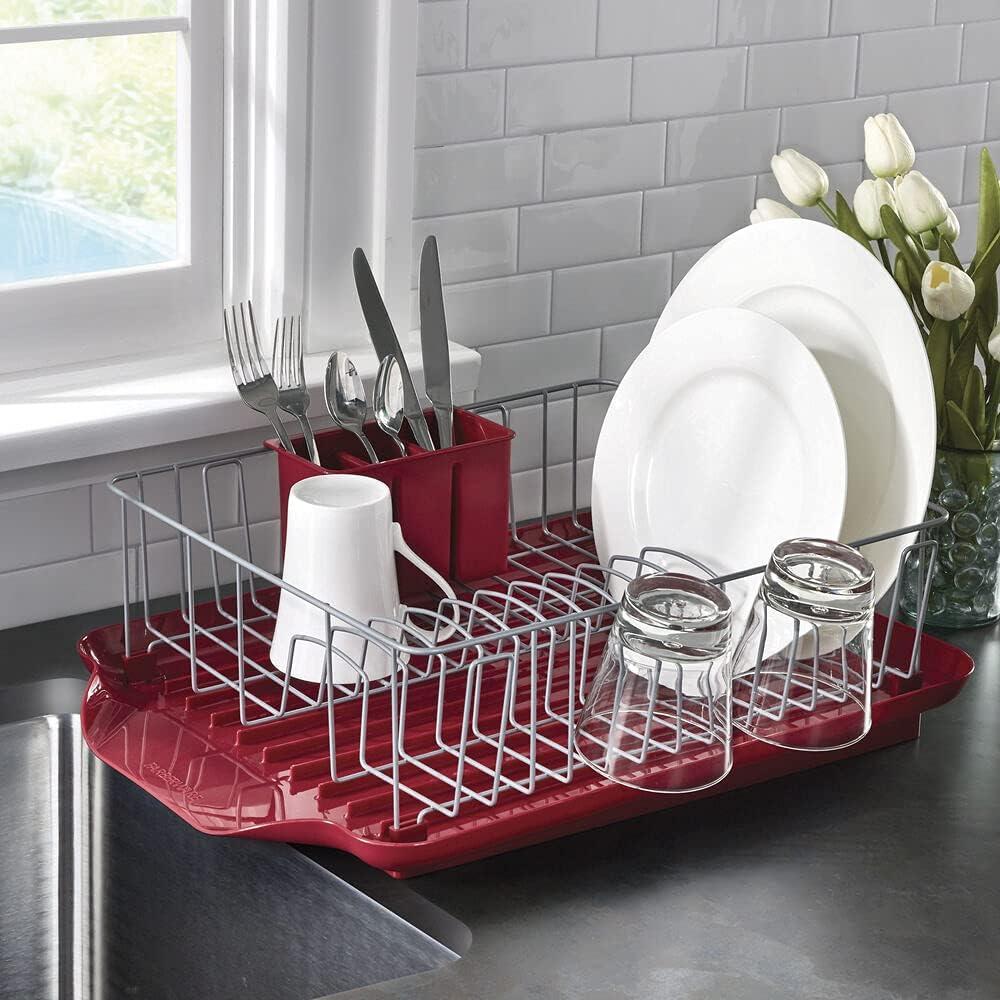 Farberware Professional 3-piece Dish Rack Set in Red