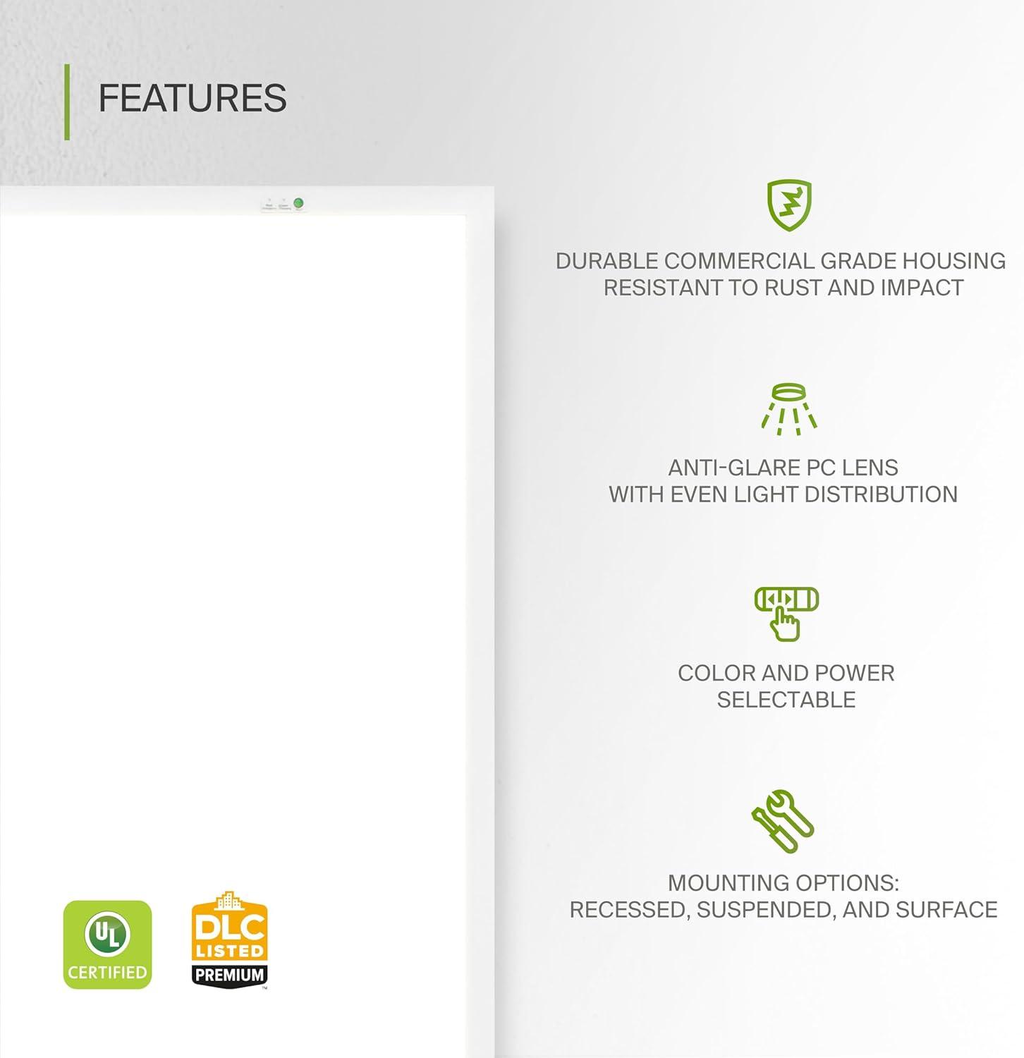 ASD 1x4 Surface Mount Frame for LED Flat Panel Light - Aluminum Surface Mounting Bracket Kit for Drop Ceiling - Low Profile Back-Lit Panels Mount Kit, White