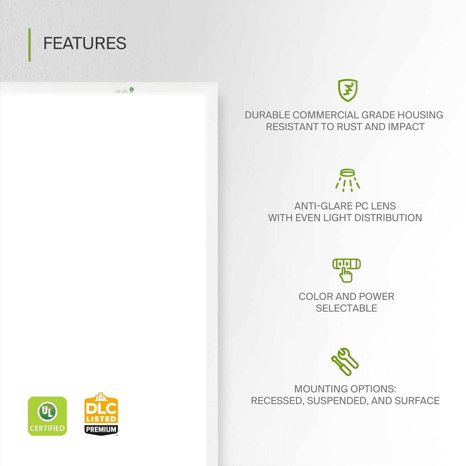 ASD 1x4 Surface Mount Frame for LED Flat Panel Light - Aluminum Surface Mounting Bracket Kit for Drop Ceiling - Low Profile Back-Lit Panels Mount Kit, White