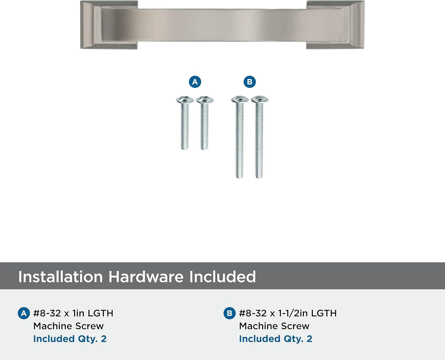 Satin Nickel 3-Inch Brushed Cabinet Pull with Mounting Hardware