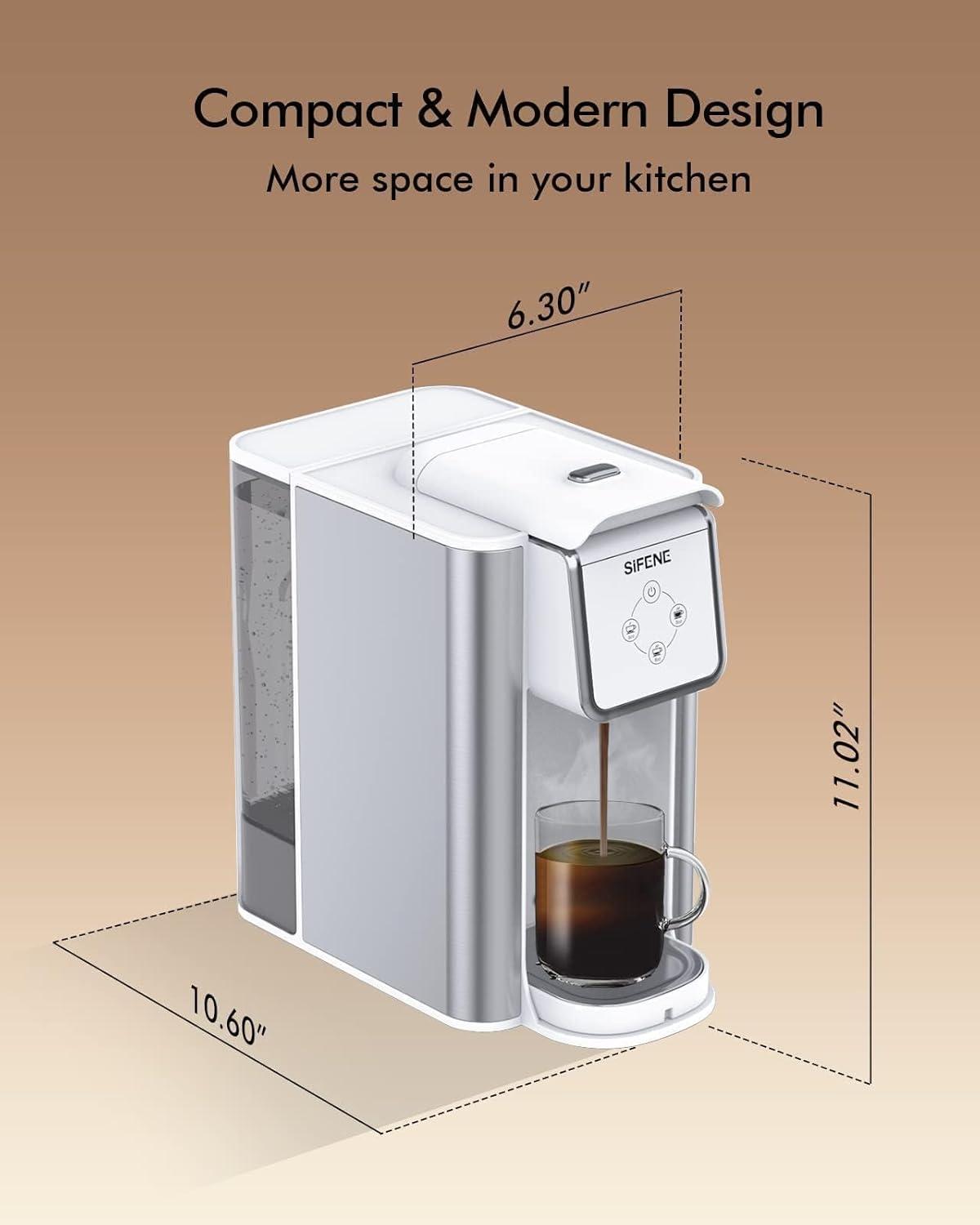 SIFENE White 3-in-1 Single Serve Coffee and Tea Maker