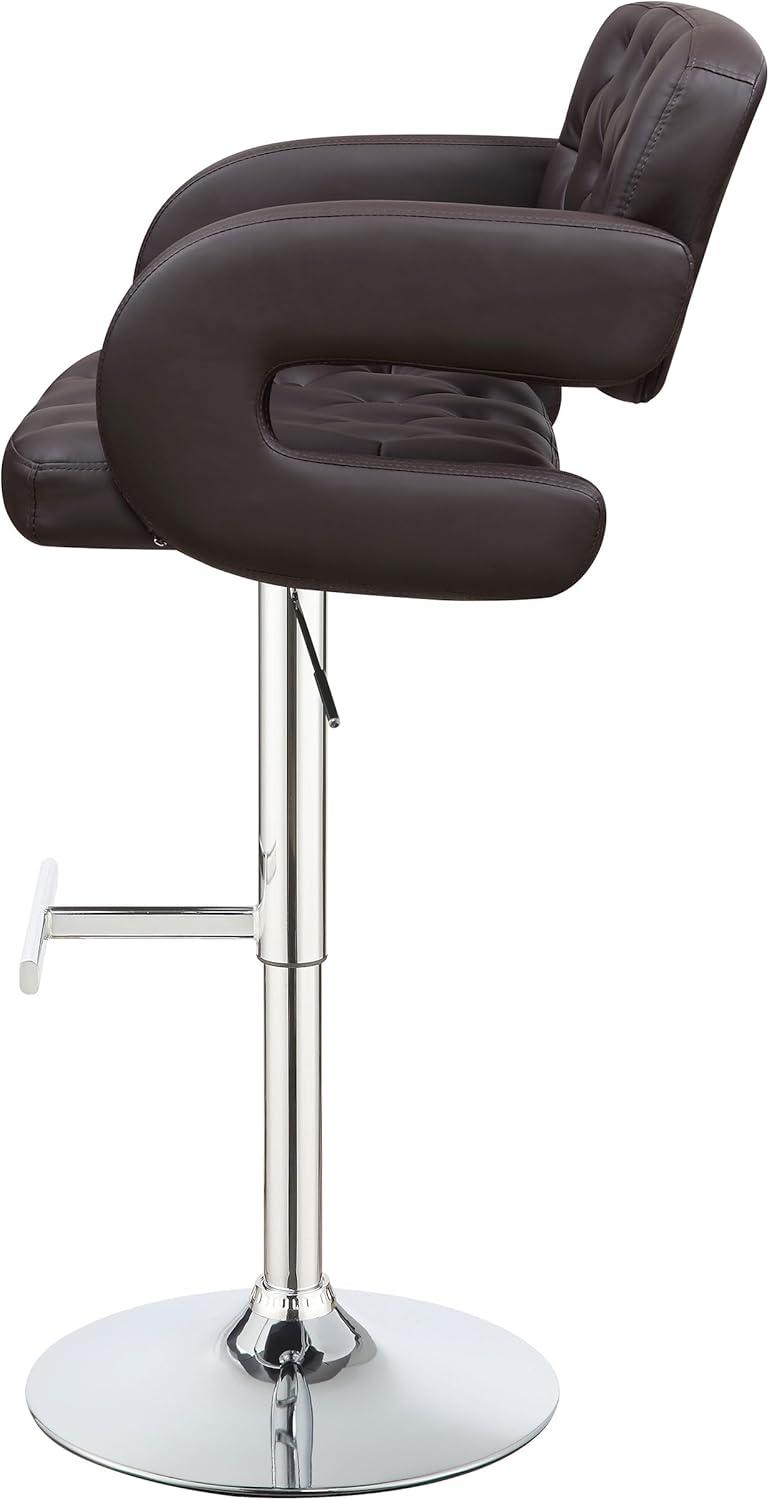 Brandi Adjustable Bar Stool Chrome and Brown