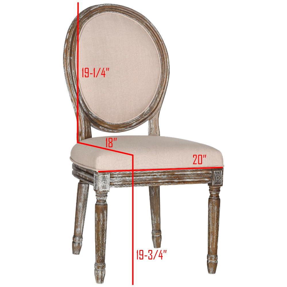 Holloway 19''H French Brasserie Oval Side Chair (Set of 2) - Navy/Cream - Safavieh