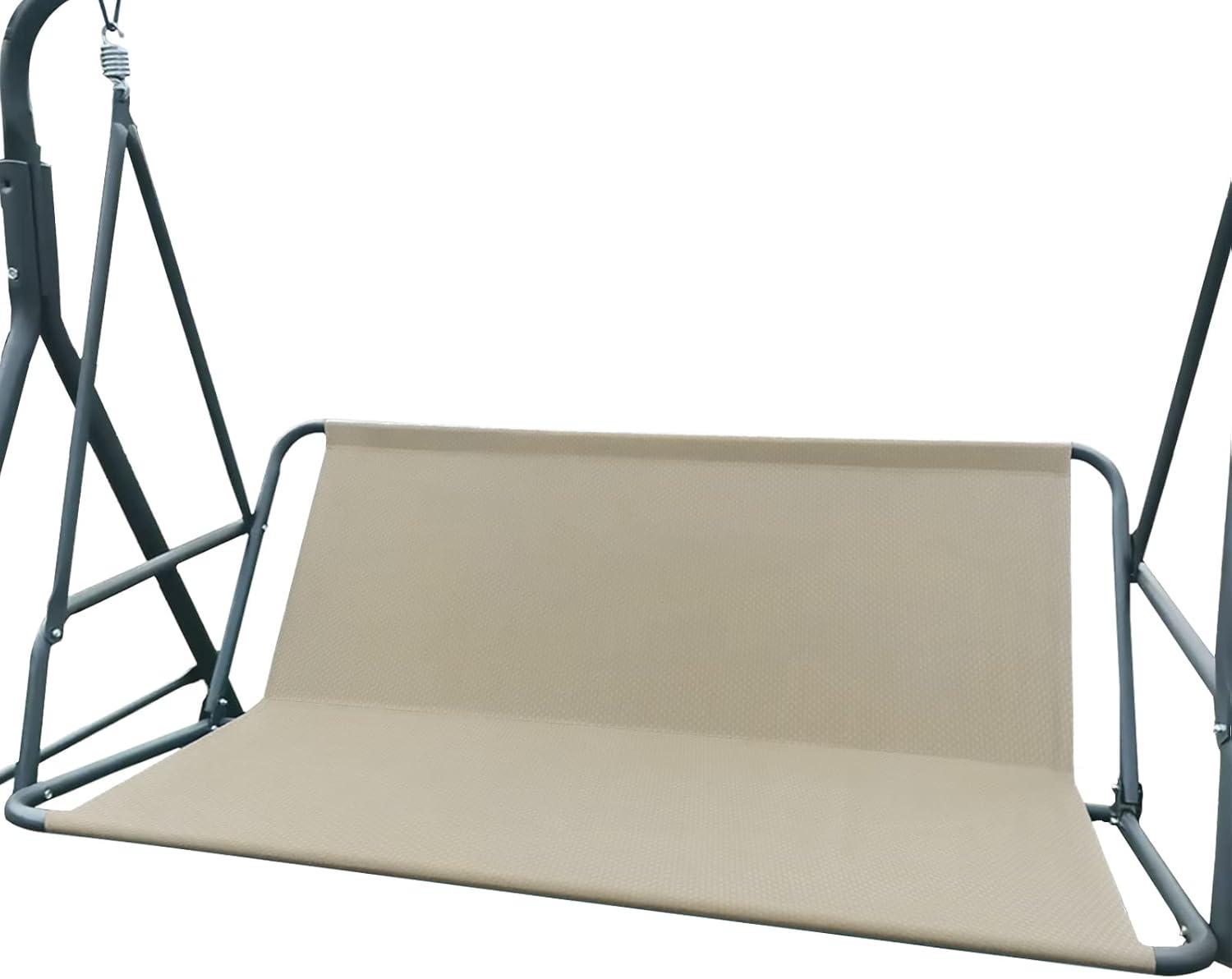 Porch Patio Swing Seat Cover, Bench Swing Replacement Covers, 600D Thicken Oxford Waterproof Fabric Swings Seat Cover for Outdoor Garden Swings Chair 45.3x18.9x18.9inch(Beige-S)