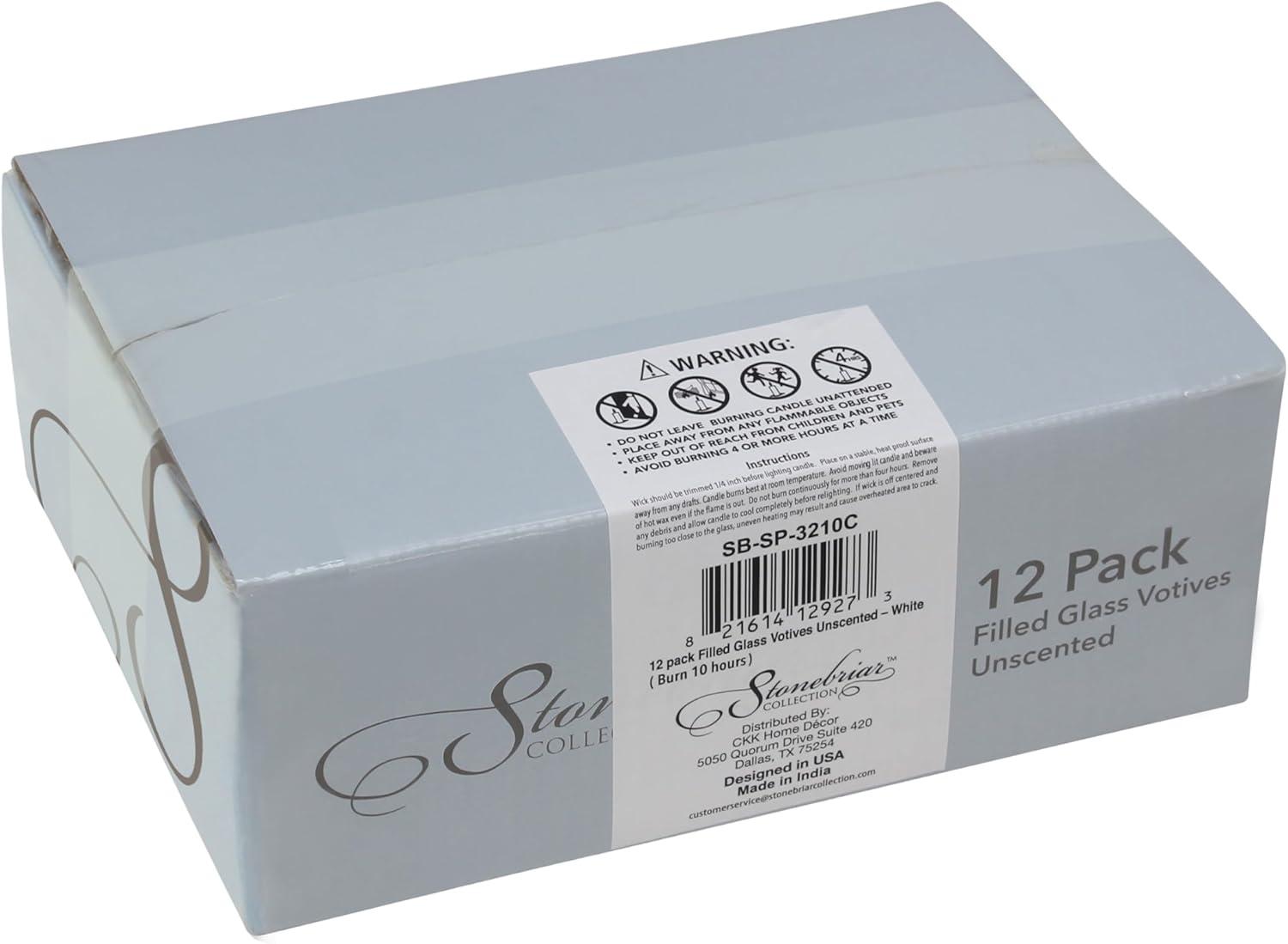 The Party Aisle™ Stonebriar Unscented Votive Candle with Glass Holder (Set of 48)