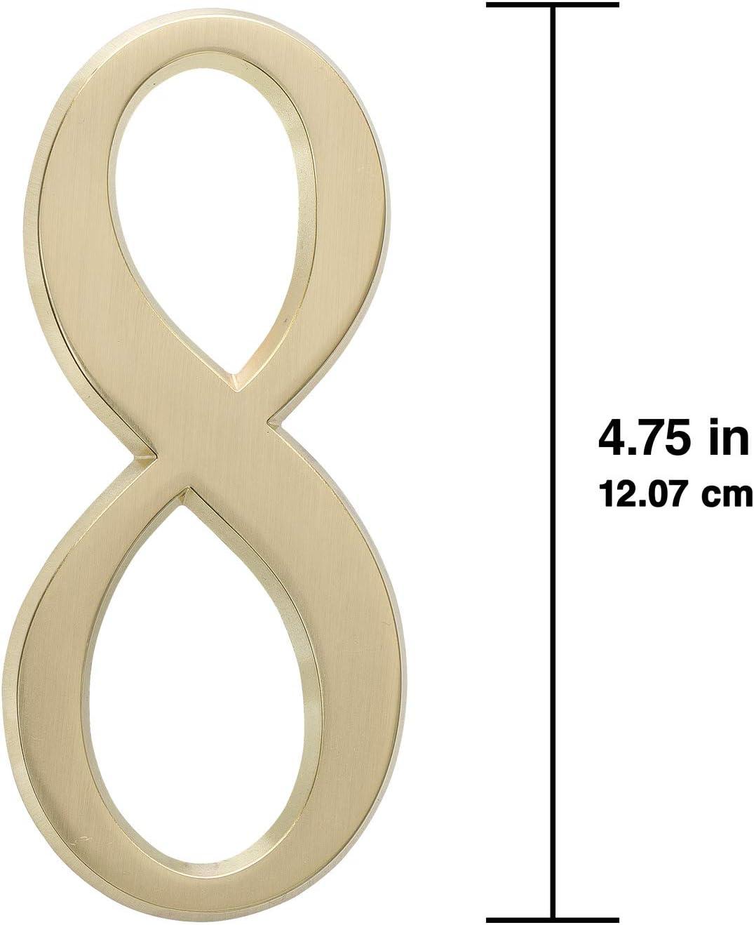 Satin Brass Die Cast Metal House Number 8 Sticker