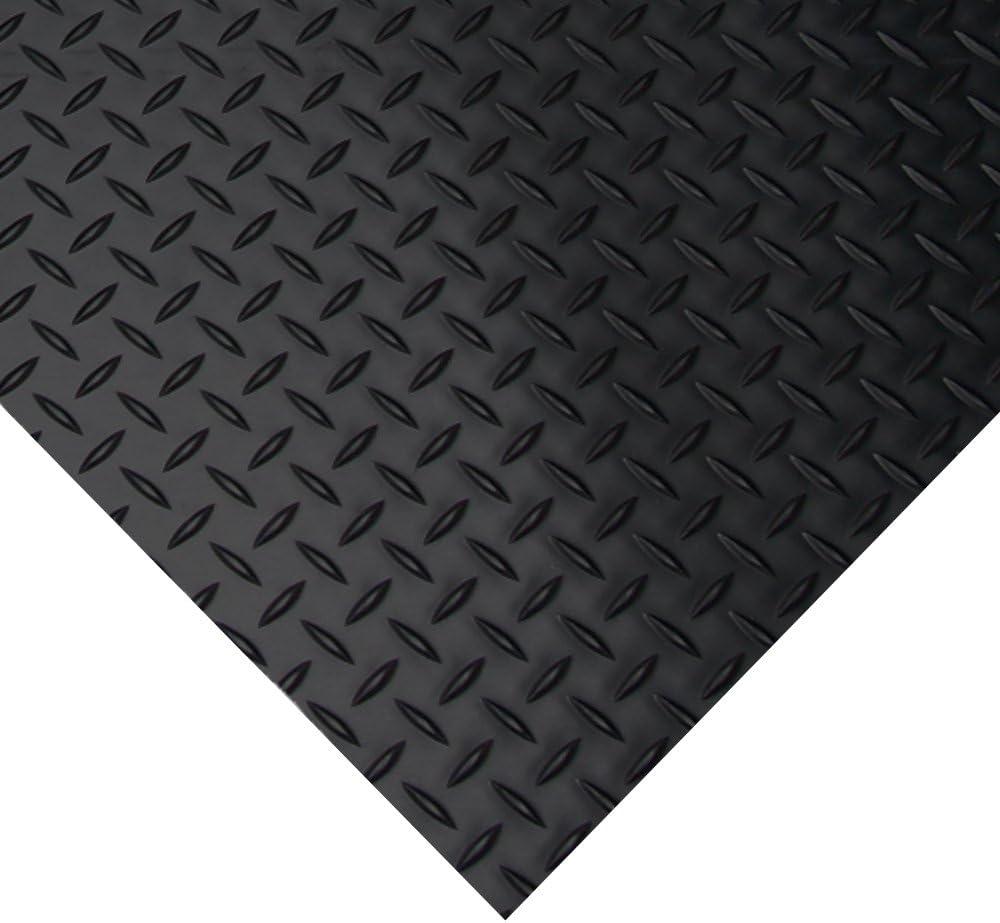 Rubber-Cal, Inc. Rubber-Cal "Diamond-Plate" Rubber Flooring Rolls Rubber-Cal, Inc. 48'' W x 24'' L Garage Flooring in Black