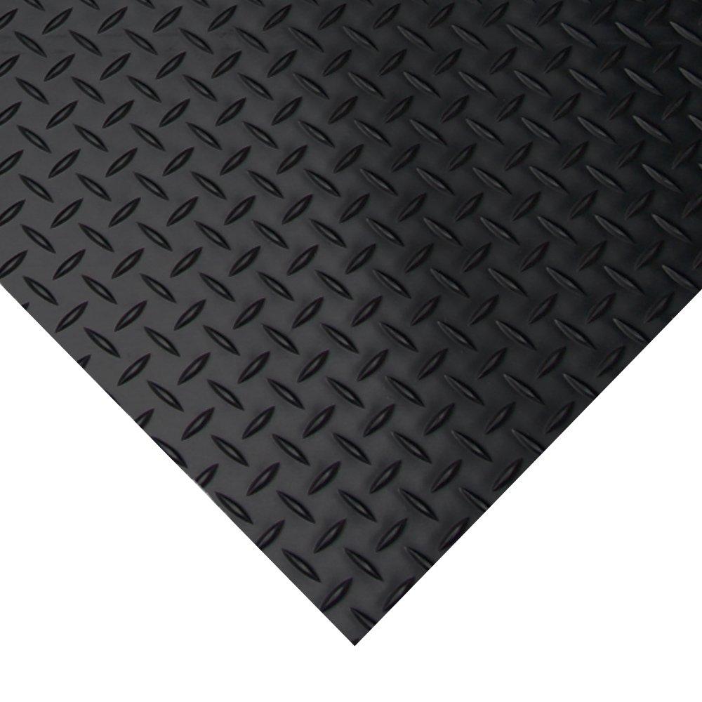 Rubber-Cal, Inc. Rubber-Cal "Diamond-Plate" Rubber Flooring Rolls Rubber-Cal, Inc. 48'' W x 24'' L Garage Flooring in Black