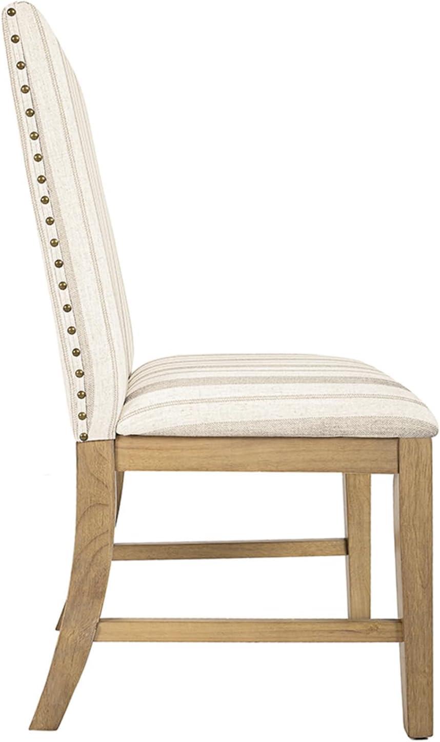 HomePop Set of 2 Upholstered Wood Apron Dining Chairs Plywood Frame, 300 lbs Capacity