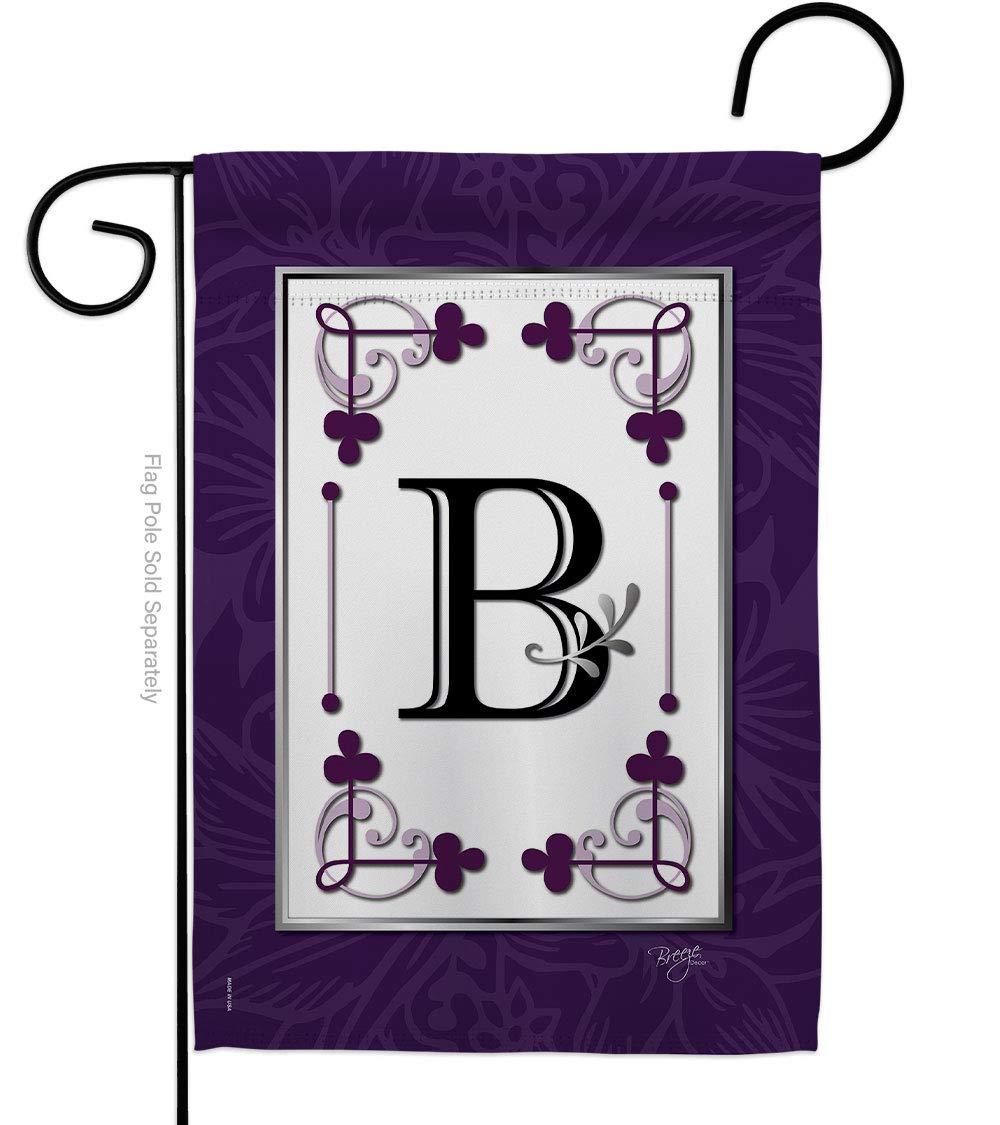 Breeze Decor 80002 Classic B Monogram 2-Sided Impression Garden Flag - 13 x 18.5 in.