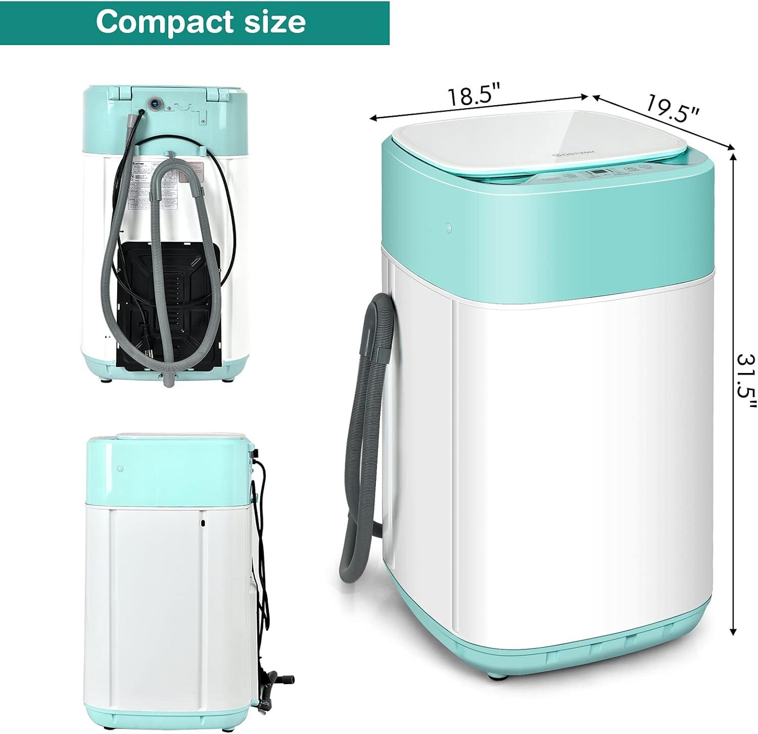 Costway 8lbs Portable Fully Automatic Washing Machine W/ Drain Pump Green