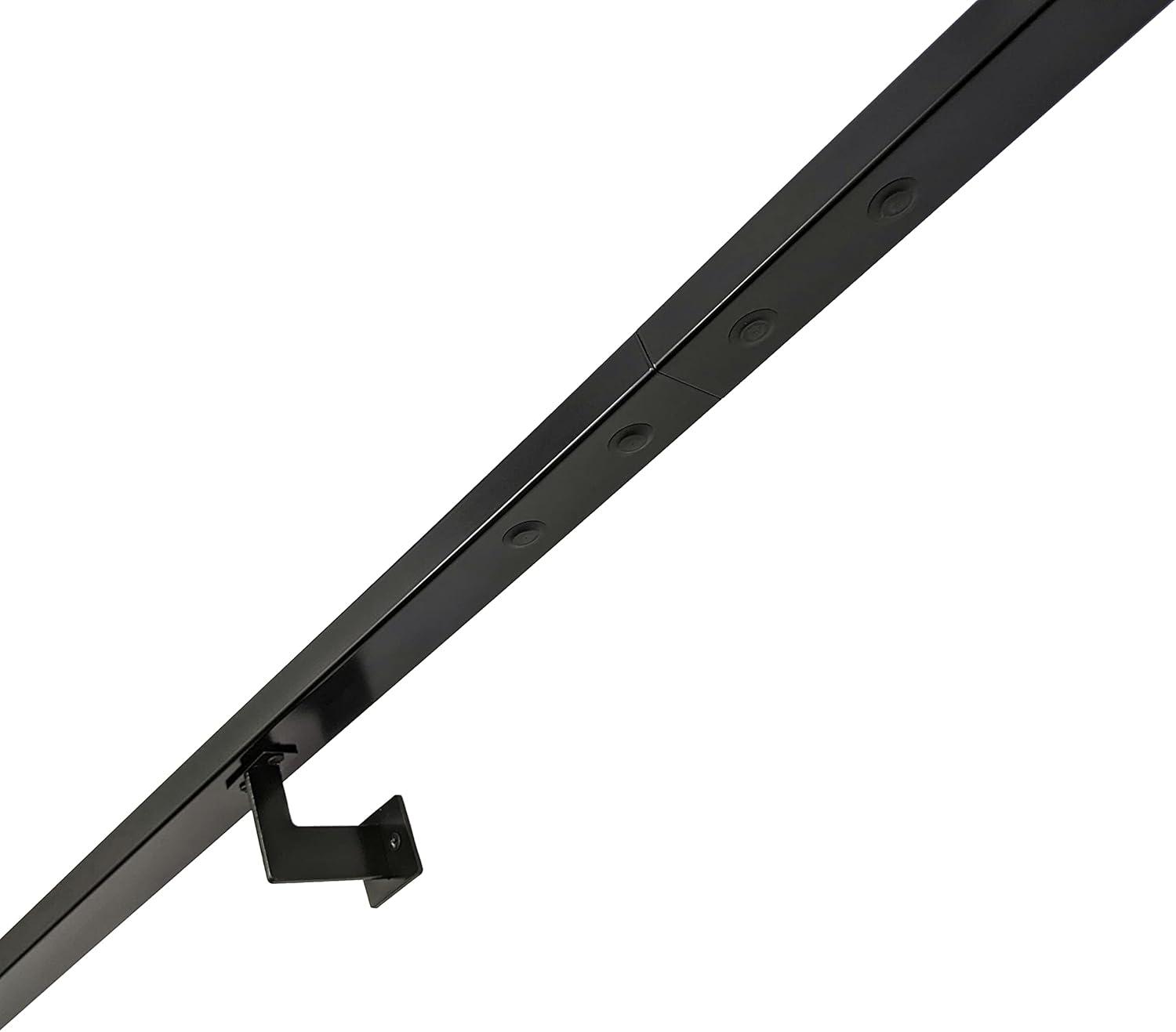 Urban Contemporary Handrail Grab Bar Kit, L Steel Brackets, Returns to Wall, Powder Coat