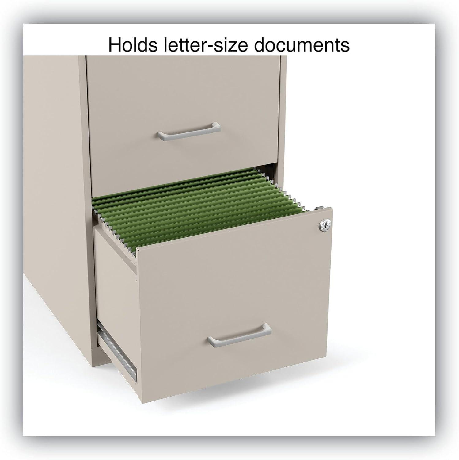 Alera Soho Vertical File Cabinet, 2 Drawers: File/File, Letter, Putty, 14" x 18" x 24.1"