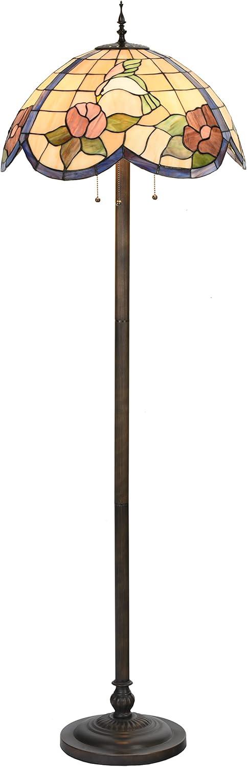 Fine Art Lighting Tiffany Style Hummingbird Floral 63" Floor Lamp