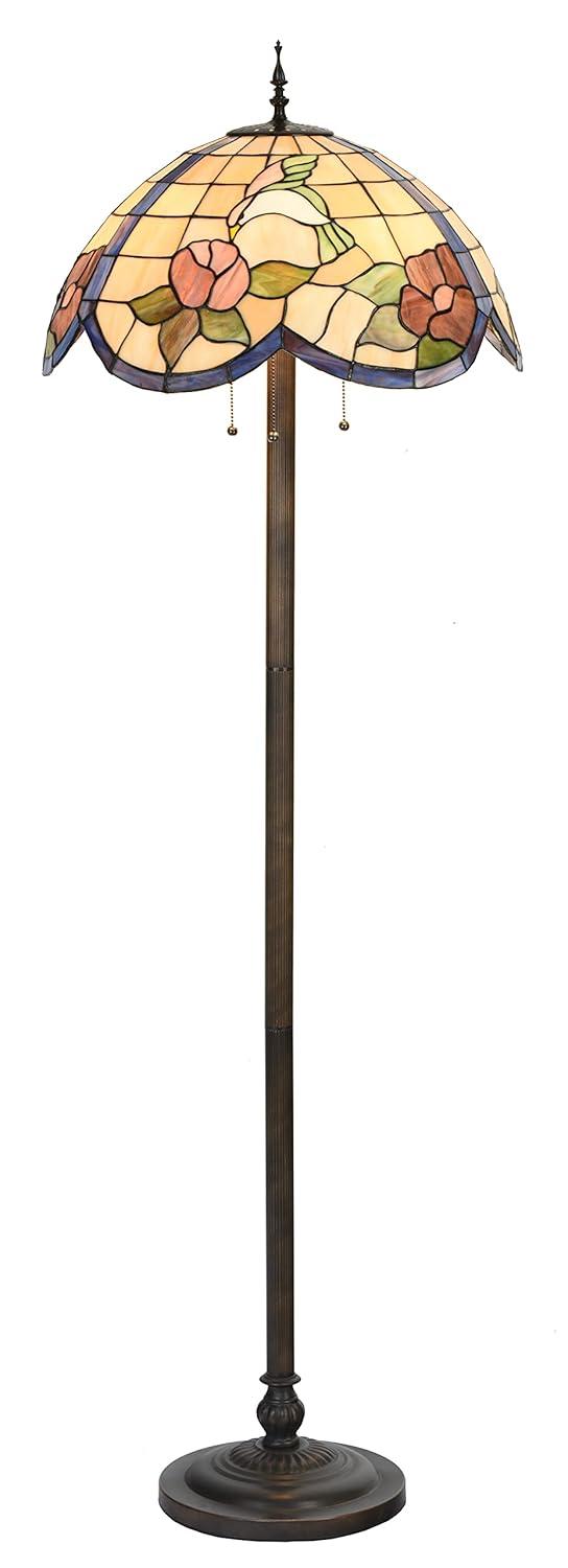 Fine Art Lighting Tiffany Style Hummingbird Floral 63" Floor Lamp