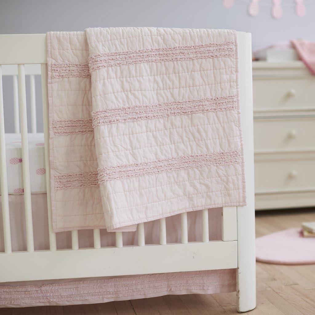 Crib Skirt Petite Ruffle Pink - Cotton - 15 Inch Drop