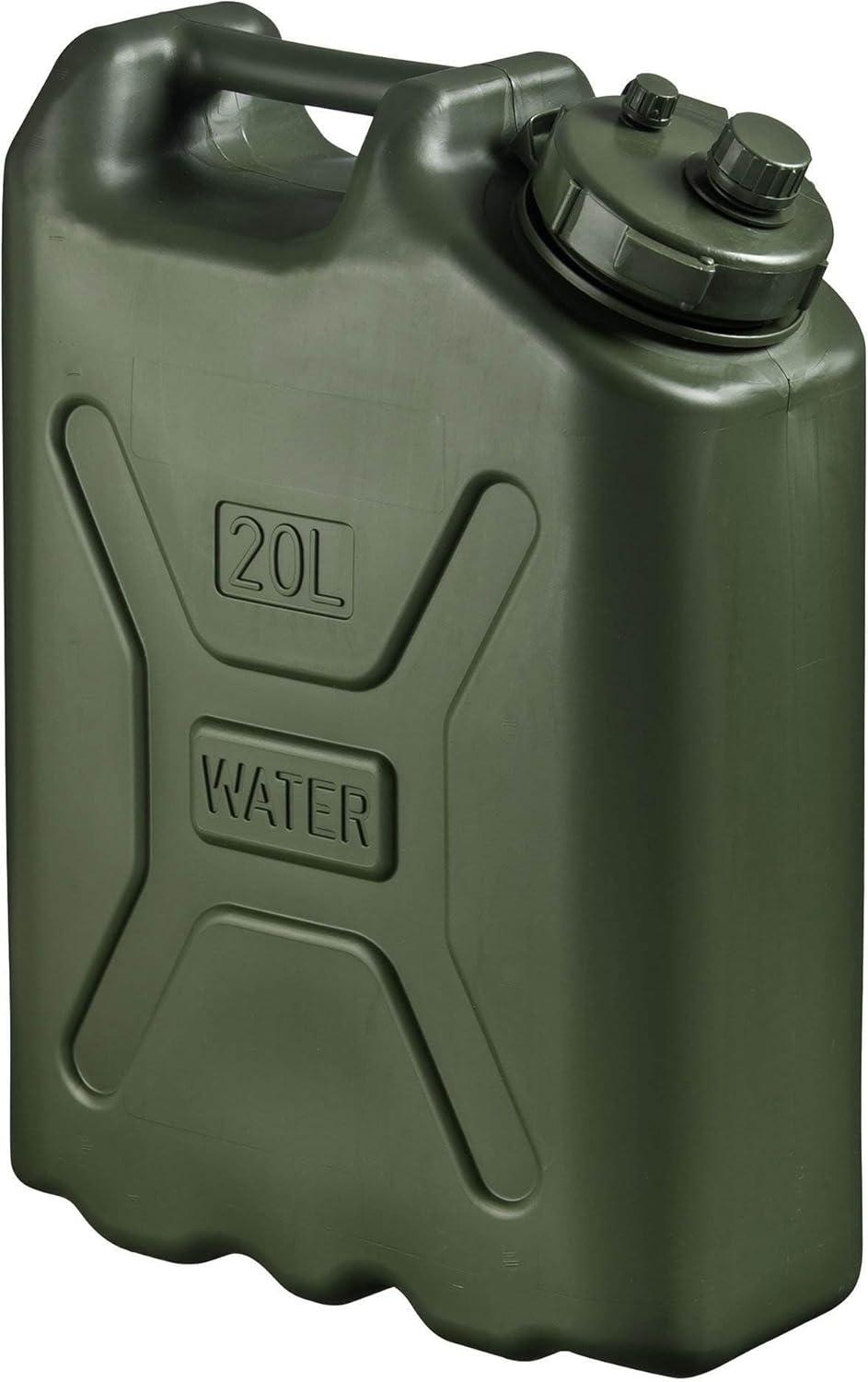 Scepter 5 Gallon Water Container, 20 Liter Portable Military Style Storage for Camping, Outdoors and Emergency, with BPA-Free Plastic, Green, 1 Pack