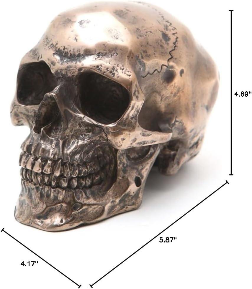 Small Bronze Finish Skeleton Skull Figurine