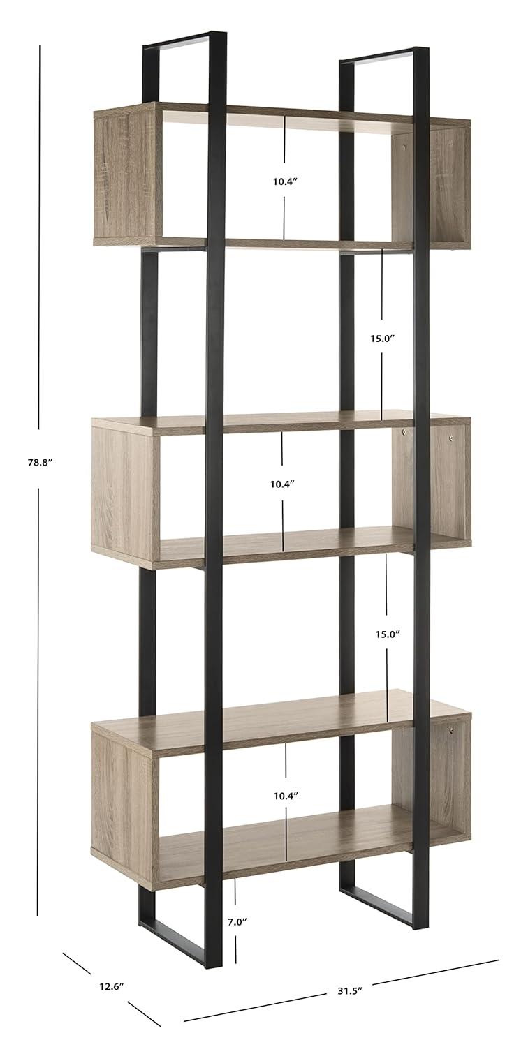 Adhara Etagere - FOX4278 - Light Brown/Black - Safavieh Couture