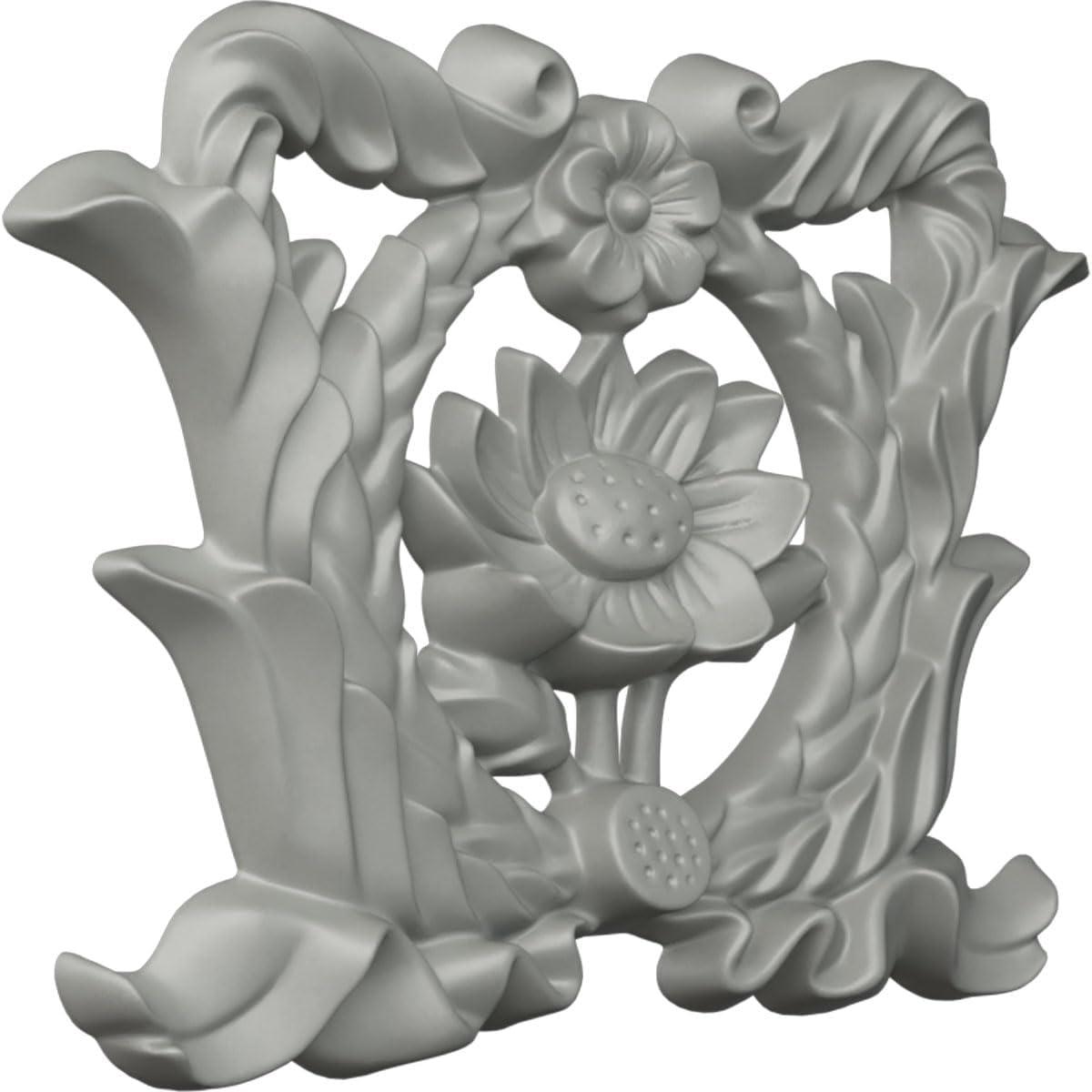 Emery Floral Primed Polyurethane Decorative Applique