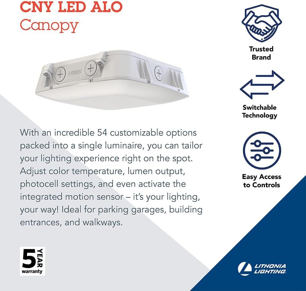 Lithonia Lighting Lithonia Lighting Outdoor CNY LED Canopy Light Photocell On/Off/10% Motion White