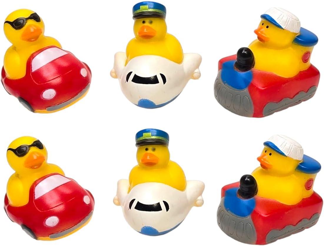 Transportation-Themed Rubber Duckies Set for Bath and Play