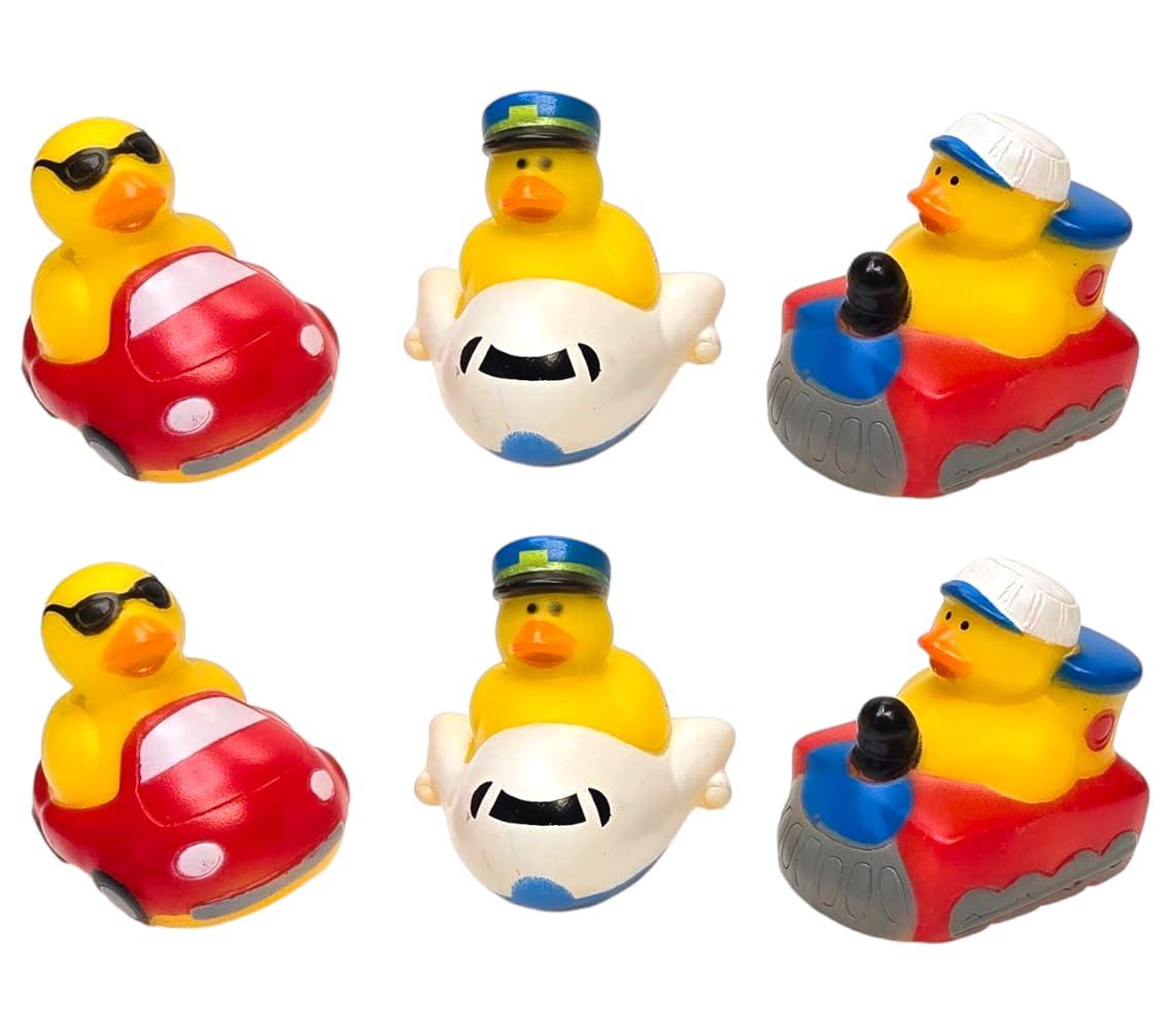 Transportation-Themed Rubber Duckies Set for Bath and Play