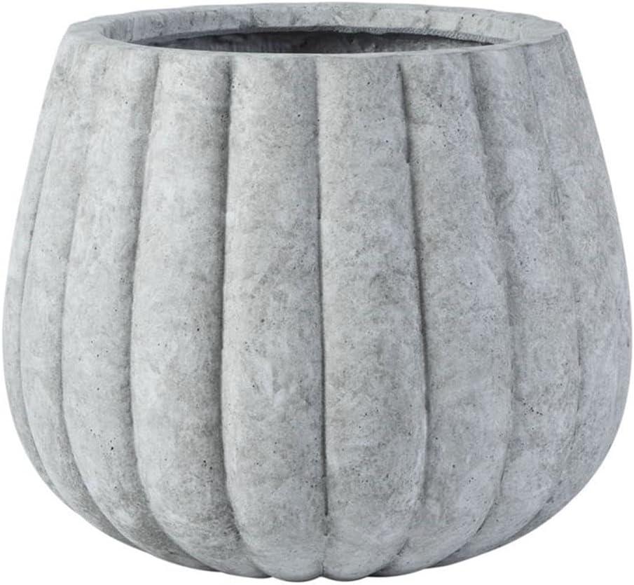 SAFAVIEH Kaston Concrete Modern Solid Round Patio Planter, Light Grey