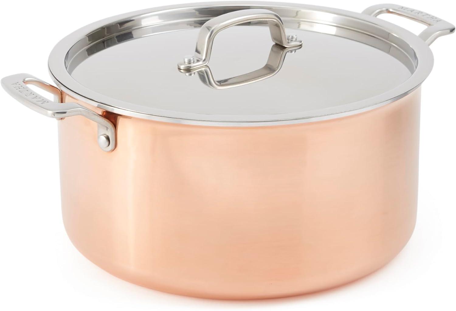 8-Quart Copper and Stainless Steel Stock Pot with Lid