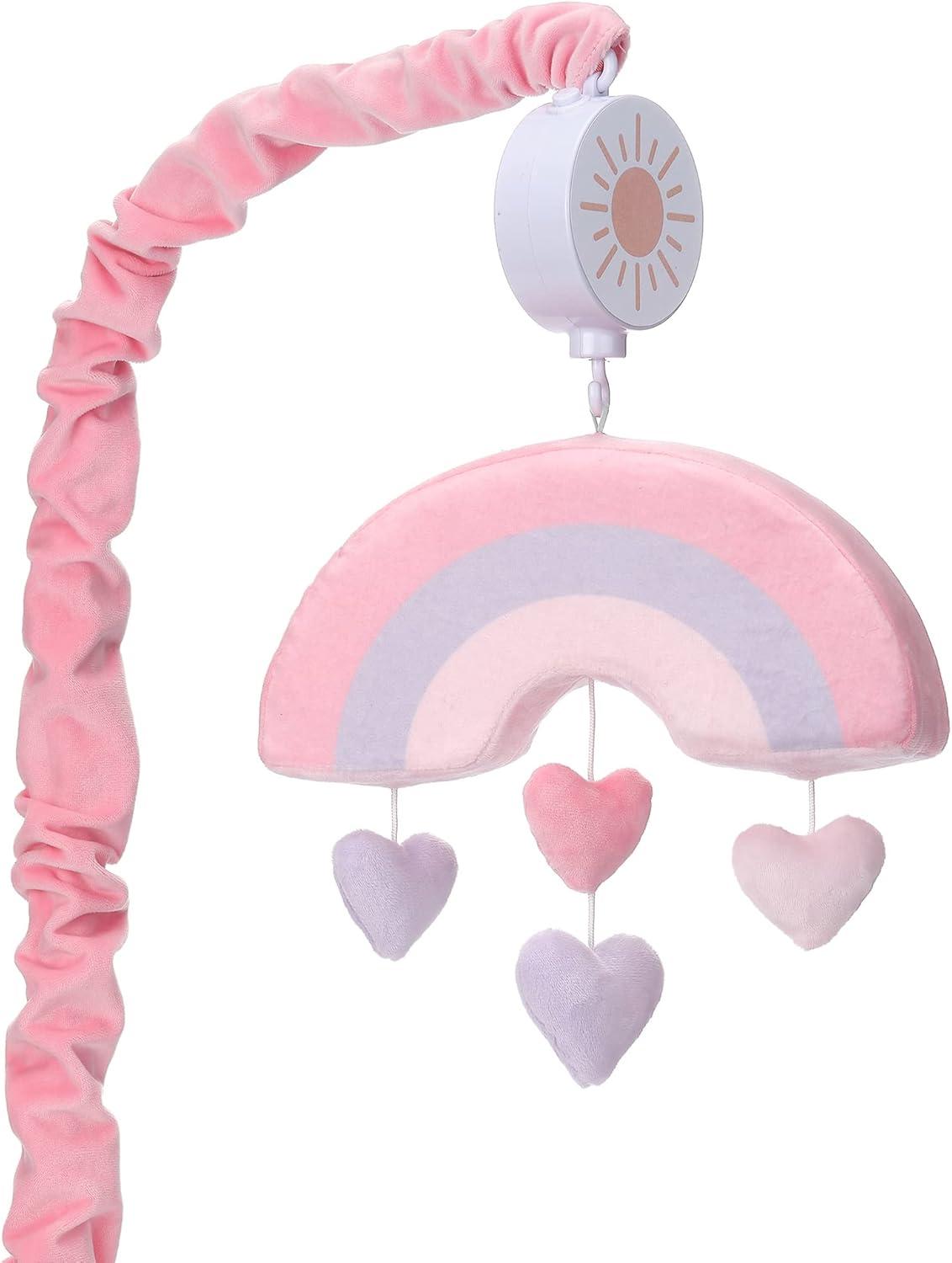 Bedtime Originals Rainbow Hearts Musical Baby Crib Mobile - Pink, Purple, Love