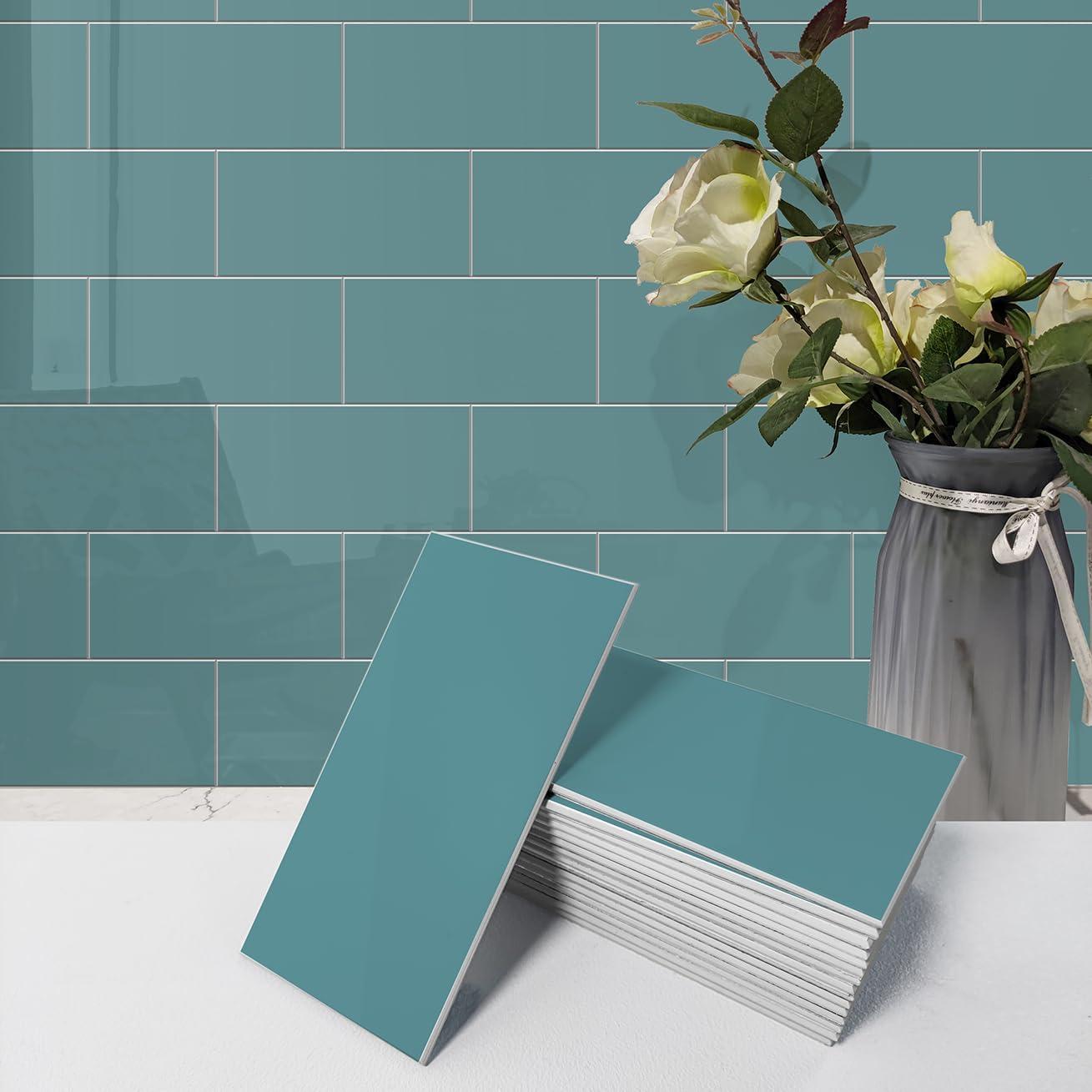 Bex Metro Solid Color 3'' W x 6'' L Engineered Stone Peel and Stick Subway Tile