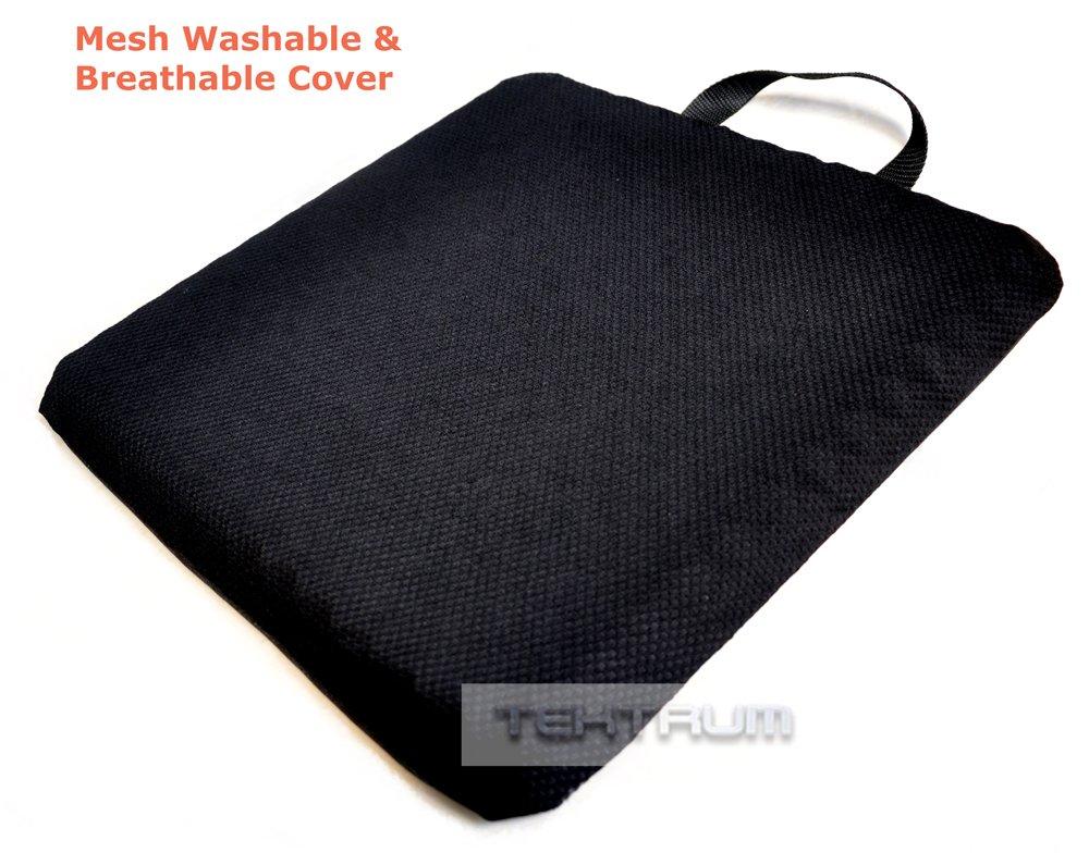 Black and Blue Orthopedic Gel Seat Cushion with Handle