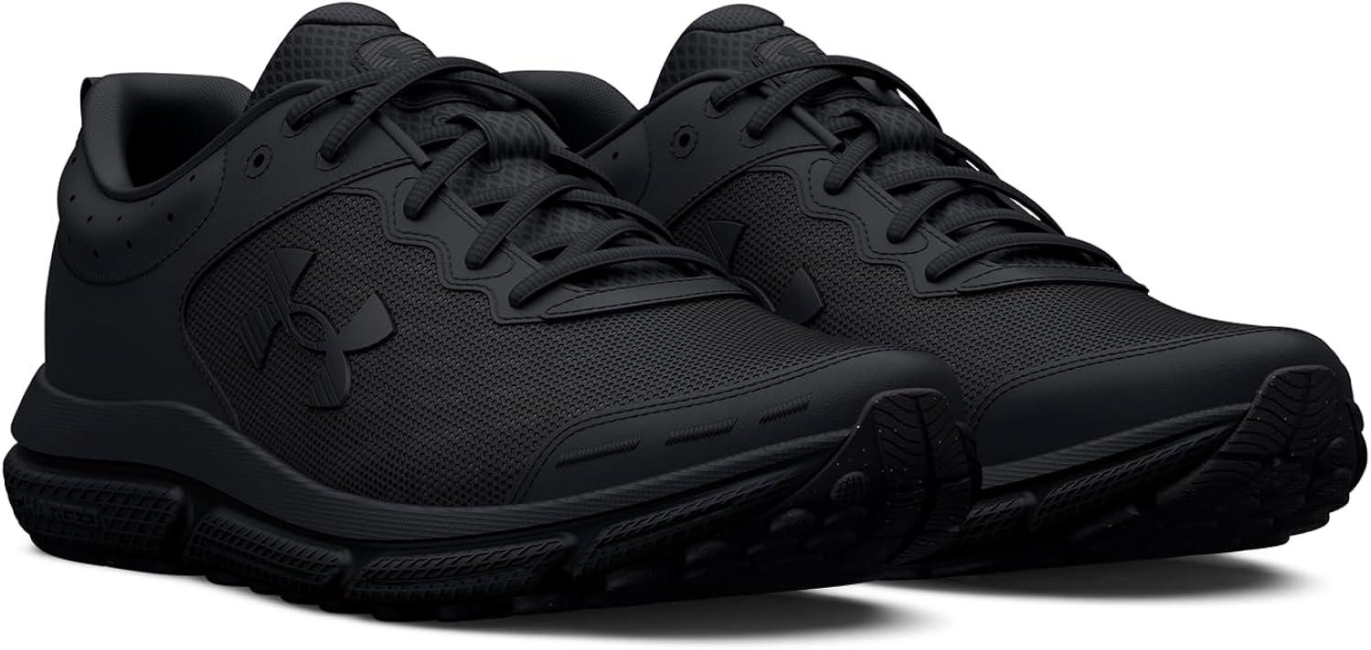 Men's Black Genuine Leather Mesh Running Shoes