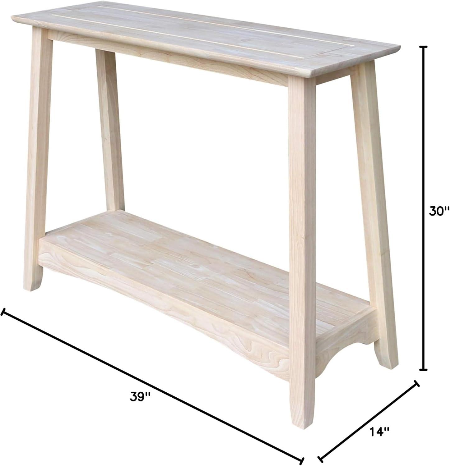 Shaker Console Table Unfinished - International Concepts: Solid Wood, Farmhouse Style, Entryway Storage