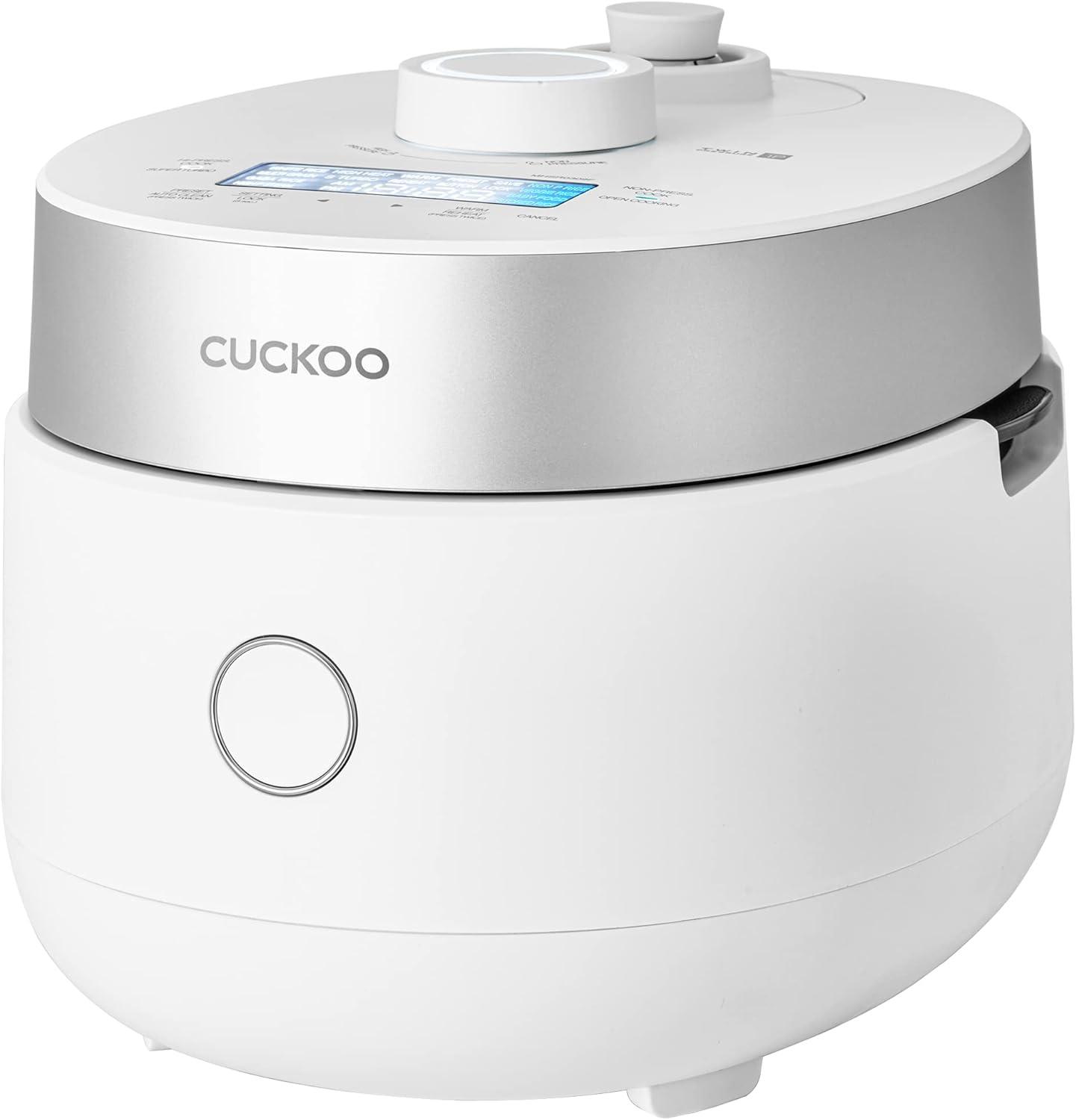 CUCKOO CRP-MHTR0309F 3-Cup (Uncooked) / 6-Cup (Cooked) Induction Heating Twin Pressure Rice Cooker & Warmer with Nonstick Inner Pot, 15 Menu Modes, 3 Voice Guide, Auto Clean (White)