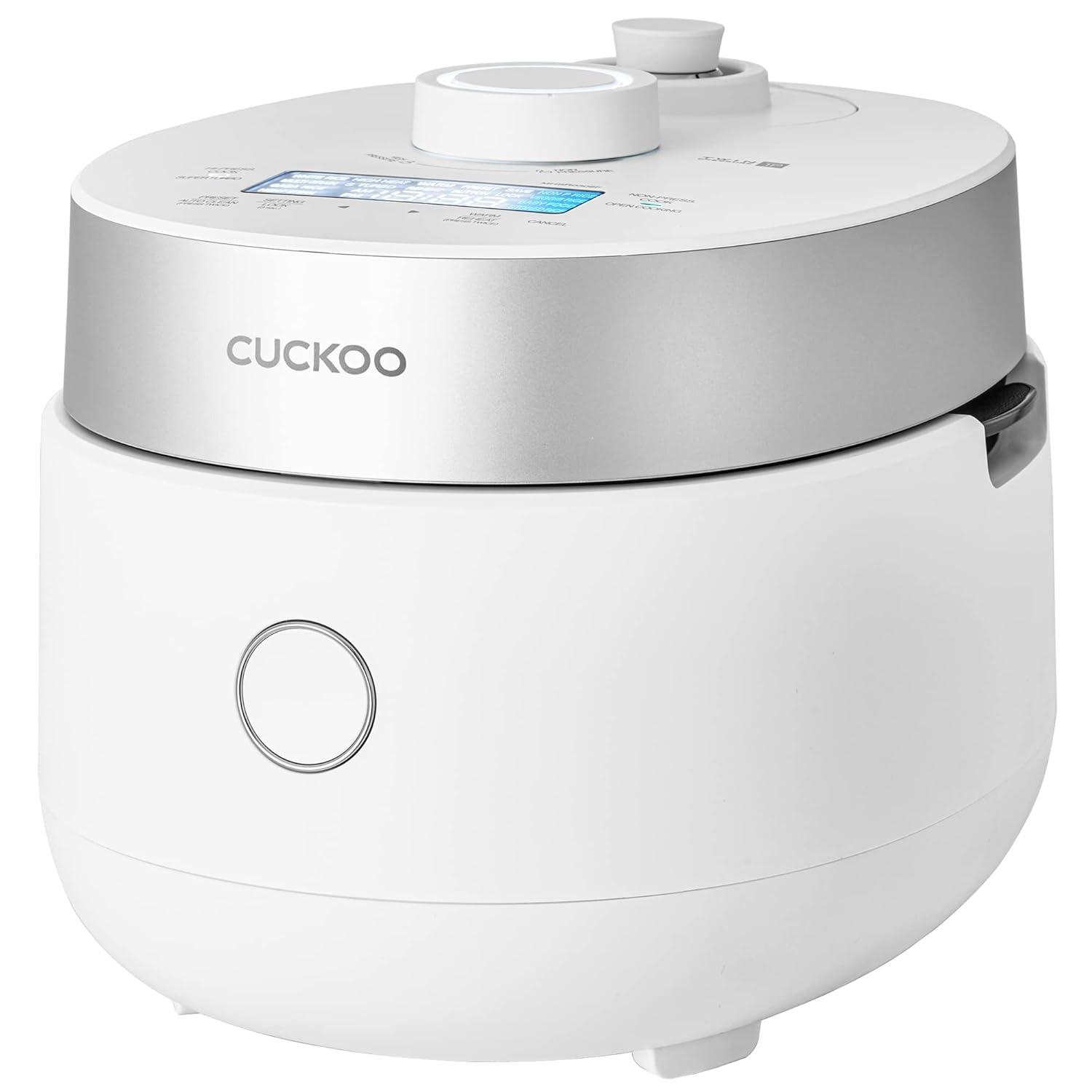 Cuckoo Electronics CUCKOO CRP-MHTR0309F 3-Cup (Uncooked) / 6-Cup (Cooked) Induction Heating Twin Pressure Rice Cooker & Warmer with Nonstick Inner Pot, 15 Menu Modes, 3 Voice Guide, Auto Clean (White)