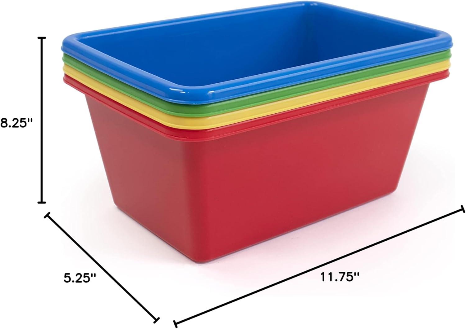 Humble Crew Standard Plastic Storage Bins, Set of 4, Primary Colors