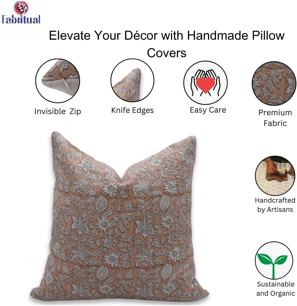 Floral Linen Indoor/Outdoor Pillow Cover