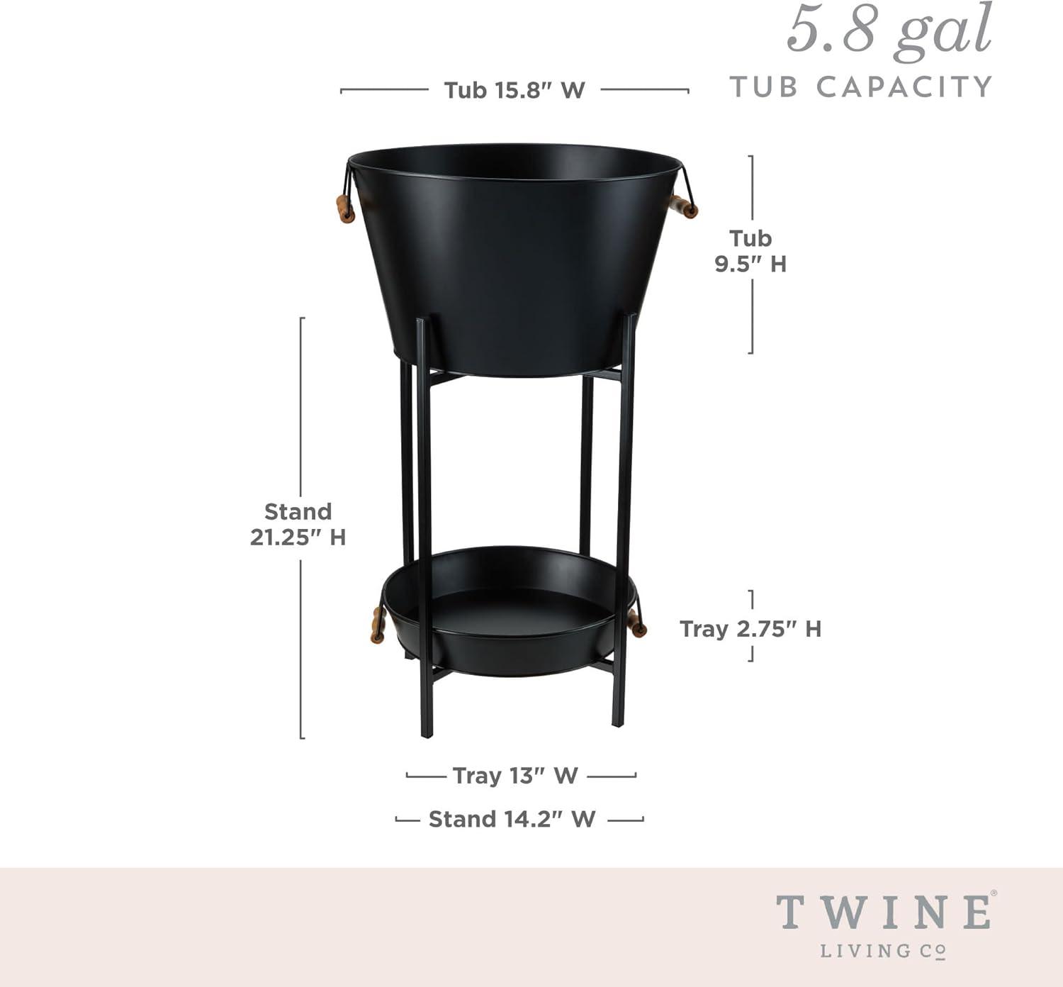 Black Beverage Tub with Stand & Tray