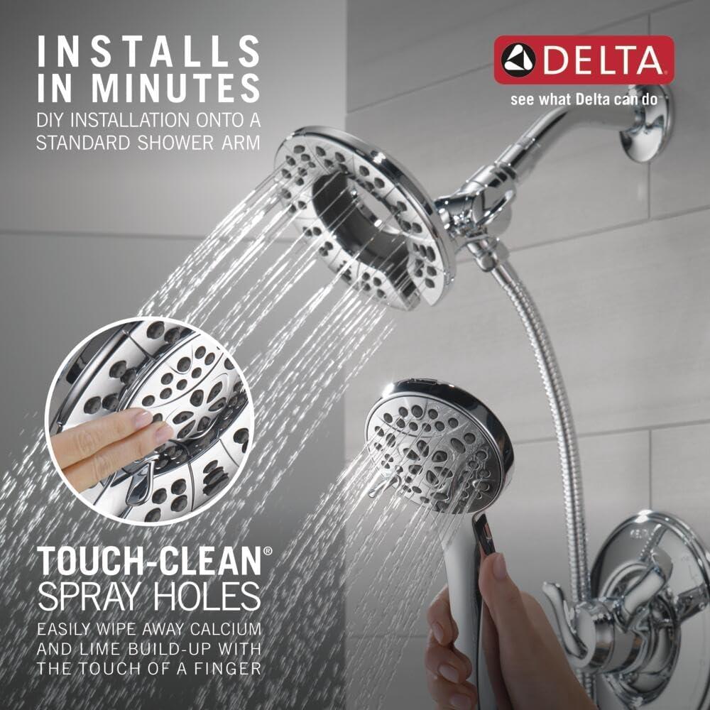 In2ition 4-Setting Dual Shower Head with Handheld Spray, Hand Shower 1.75 GPM