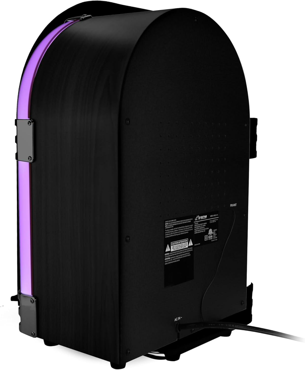 Victor Bluetooth Jukebox Speaker with FM Radio & Multicolor LED Lighting