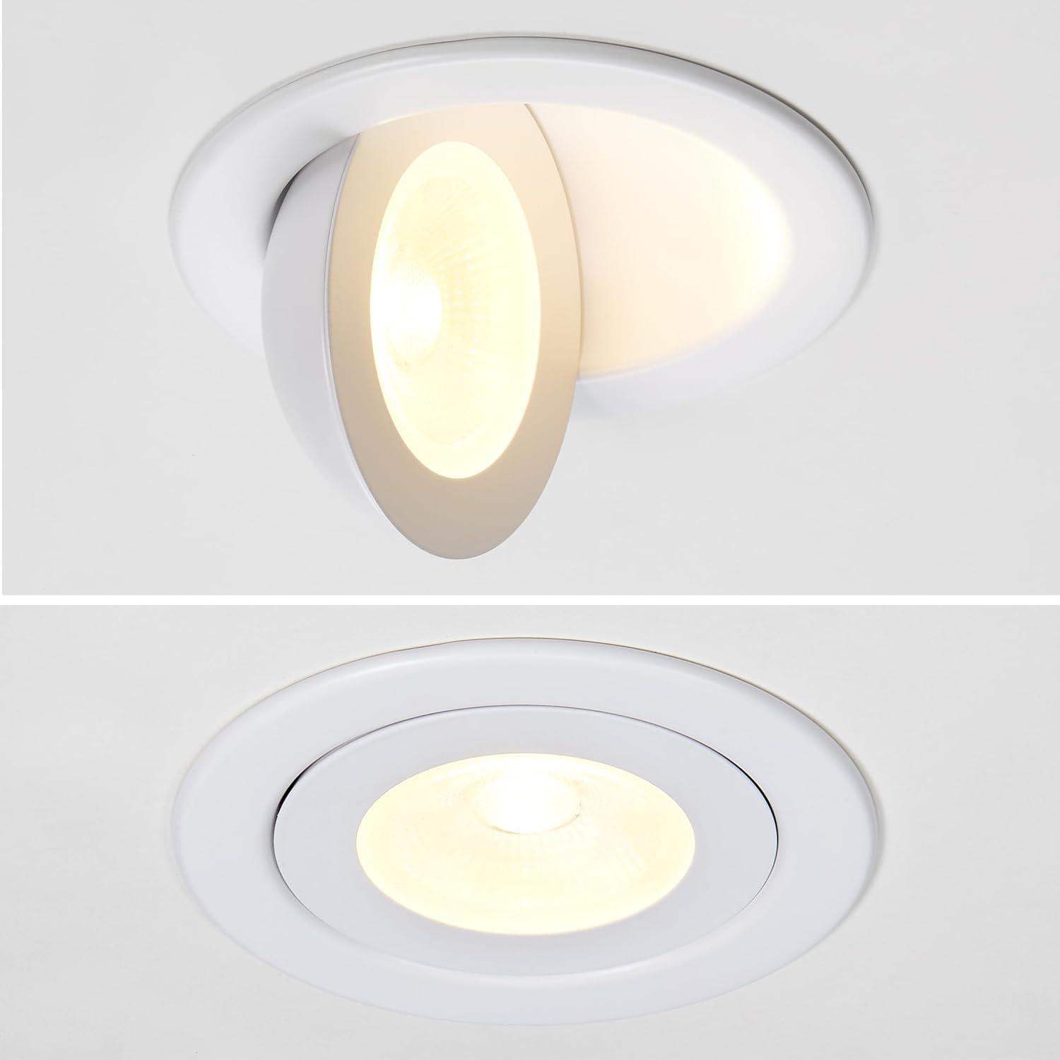 Maxxima 4 in. Rotatable Ultra-Thin Recessed LED Floating Gimbal Downlight, 900 Lumens, 5 CCT